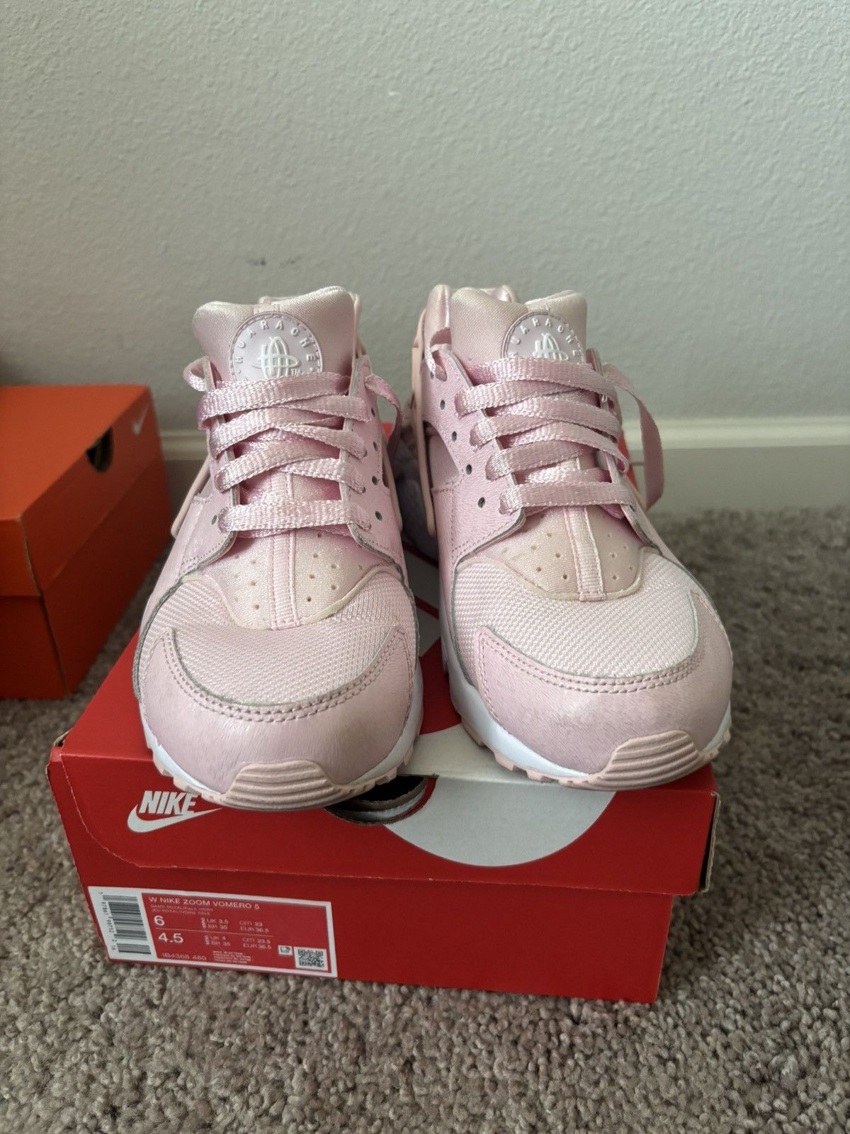 Nike Pink Huaraches Size US 5.5 / IT 35.5 - 2 Thumbnail
