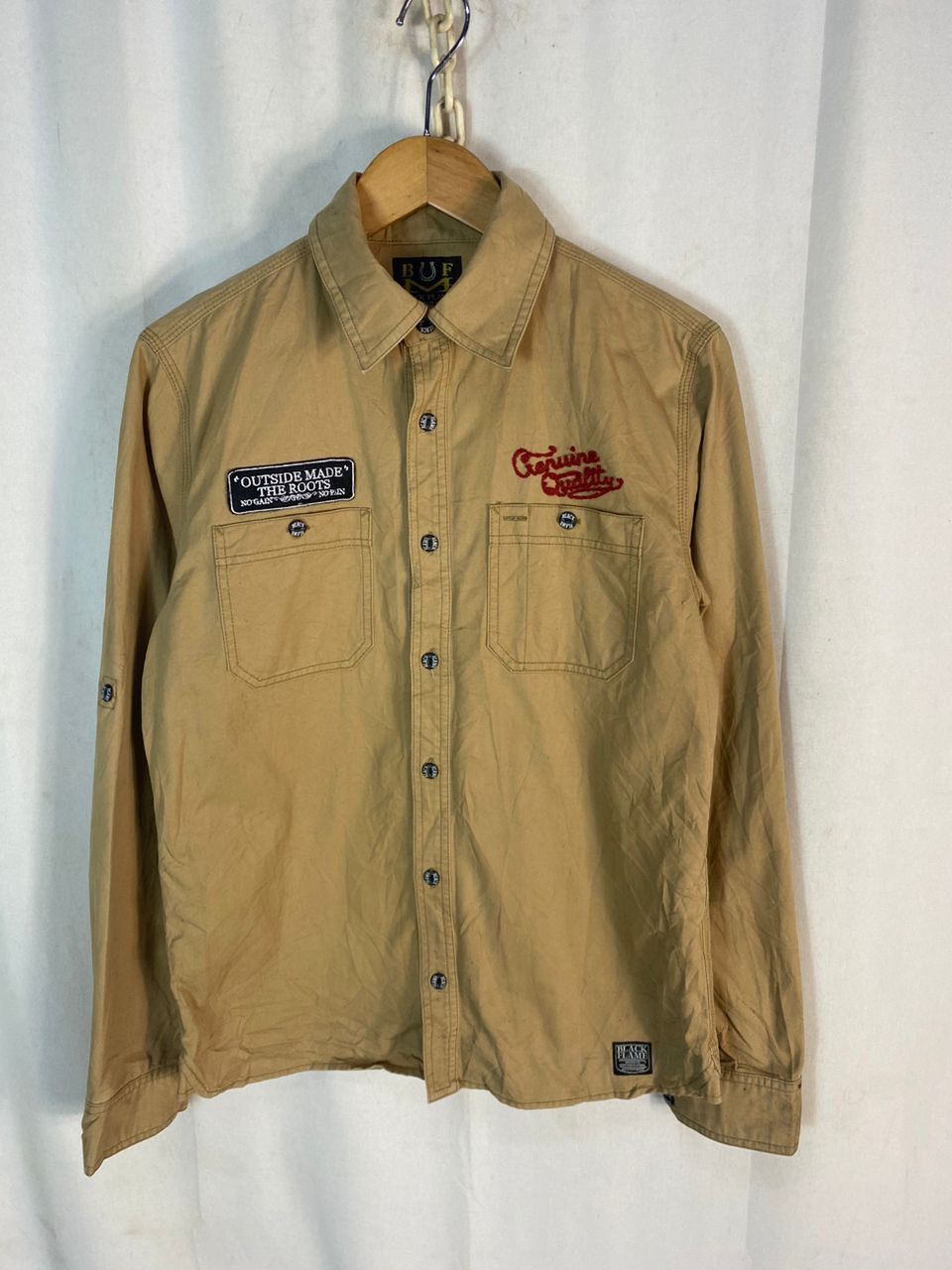 Other Black flame spellout button up shirt Size US S / EU 44-46 / 1 - 1 Thumbnail