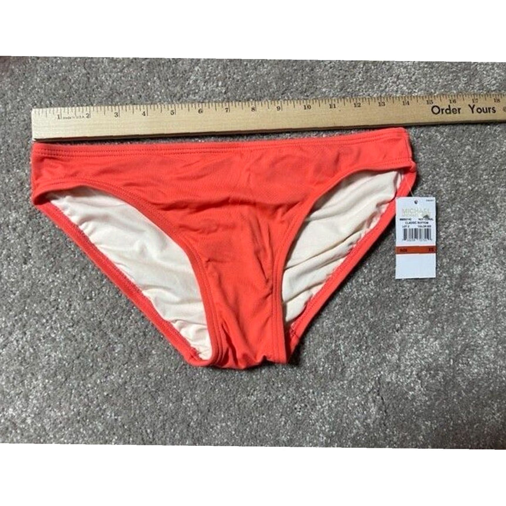 Michael Kors Michael Kors Bikini Bottom XS Bright Coral Retro 80s 90s Y2K Chic Swim Designer Women XS Solid Nylon Spandex Hand Wash Only Size 26" / US 2 / IT 38 - 4 Thumbnail