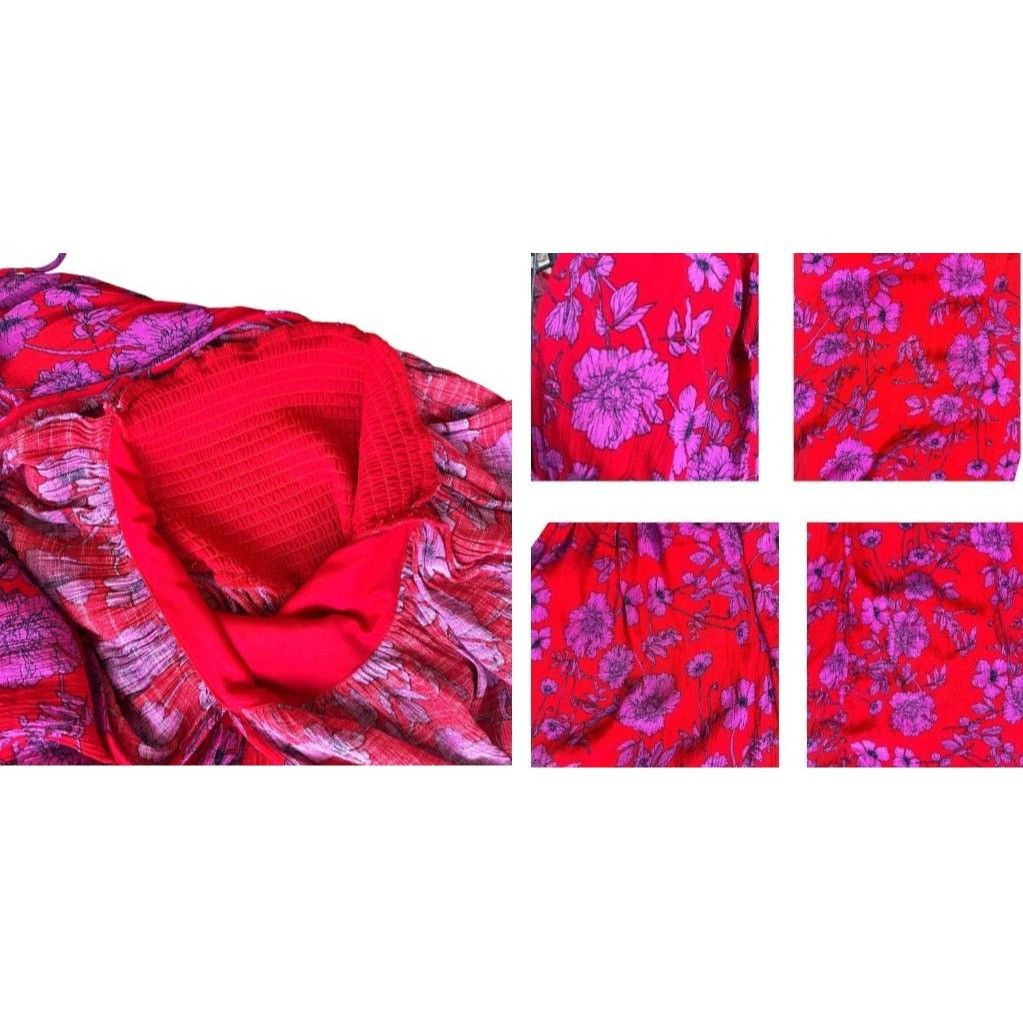 Other Band of Gypsies Hi Low Dress Small Red Pink Flowers Stretch Size S / US 4 / IT 40 - 11 Thumbnail