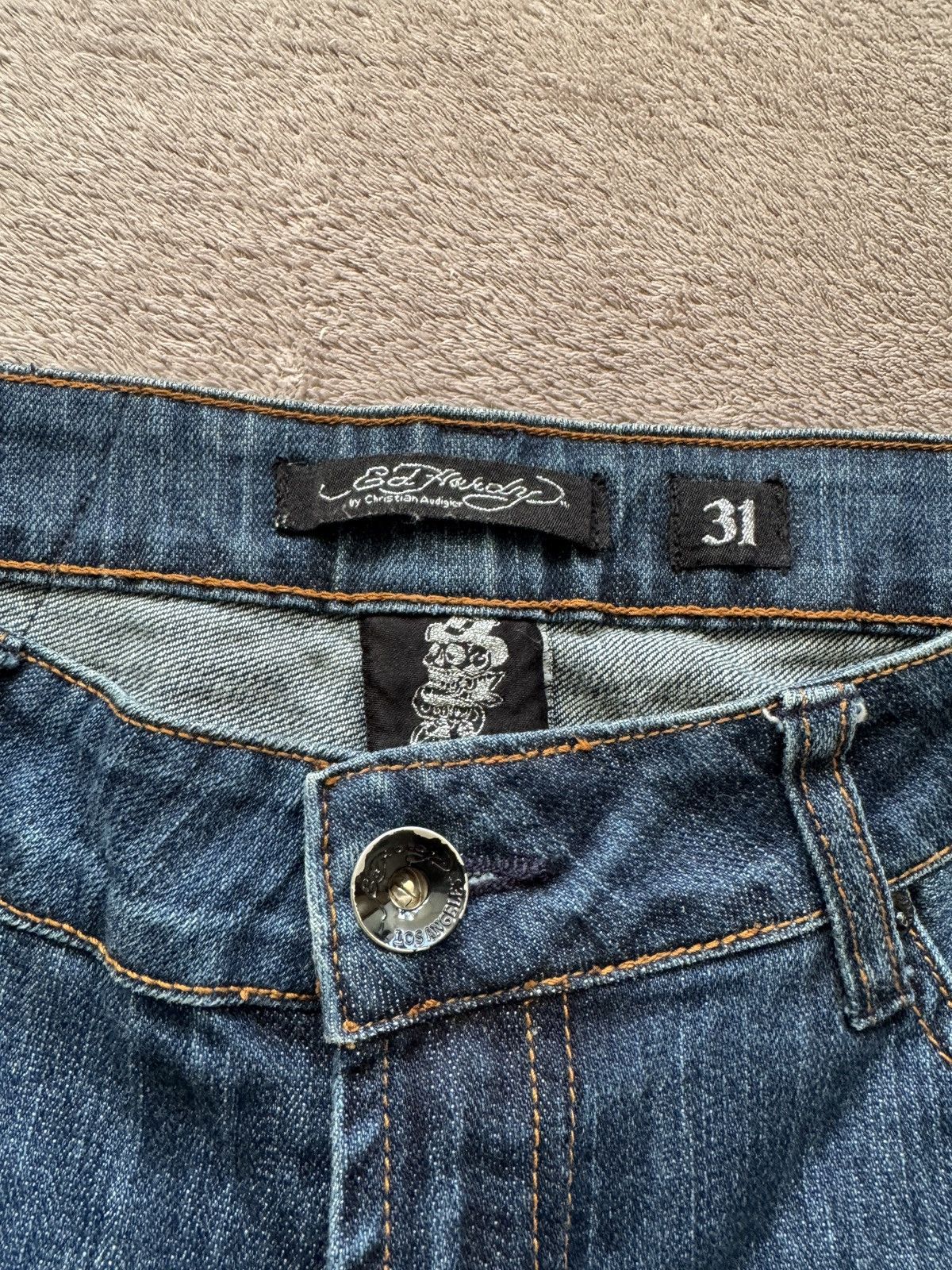 Hysteric Glamour Ed Hardy Y2K Crazy Denim Jeans Shorts LGB ifsixwasnine vibe Size US 31 - 8 Thumbnail