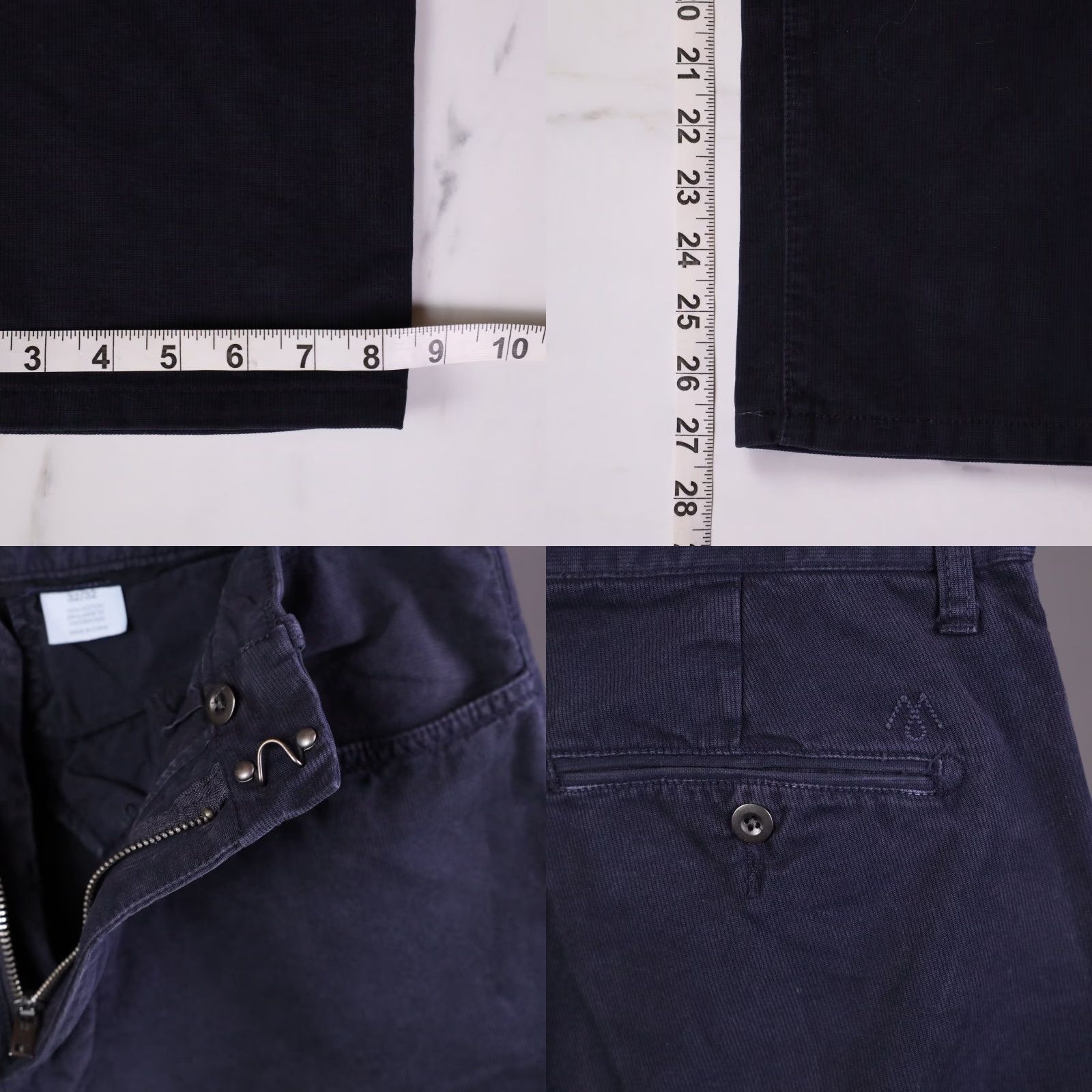 Vintage Martin + Osa Pants Mens 32x32 Navy Blue Corduroy Straight Ankle 5-Pocket Cotton Regular Men Size US 32 / EU 48 - 8 Thumbnail