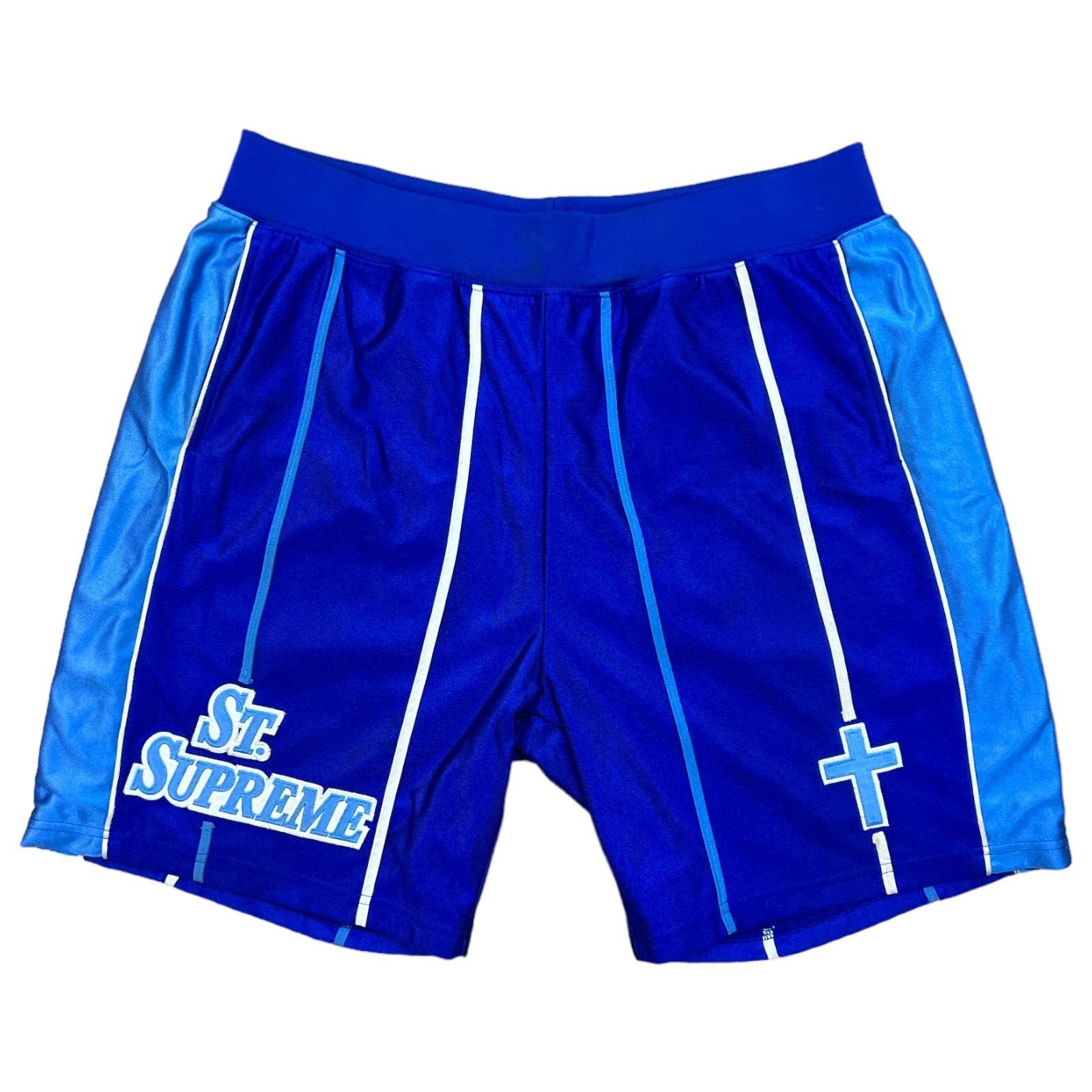 image of Supreme St. Supreme Basketball Shorts in Blue, Men's (Size 34)