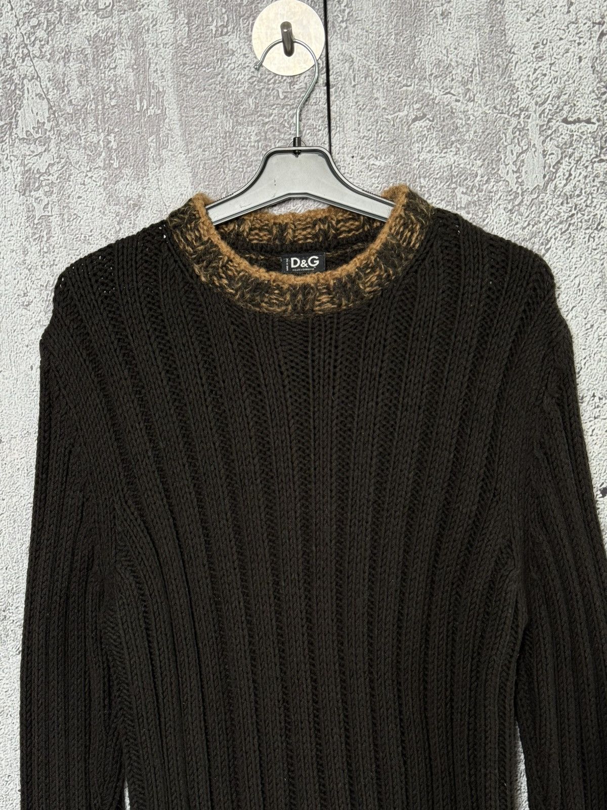 Dolce & Gabbana Vintage Dolce & Gabbana Ribbed Wool Sweater D&G Leather Logo Size M / US 6-8 / IT 42-44 - 3 Thumbnail
