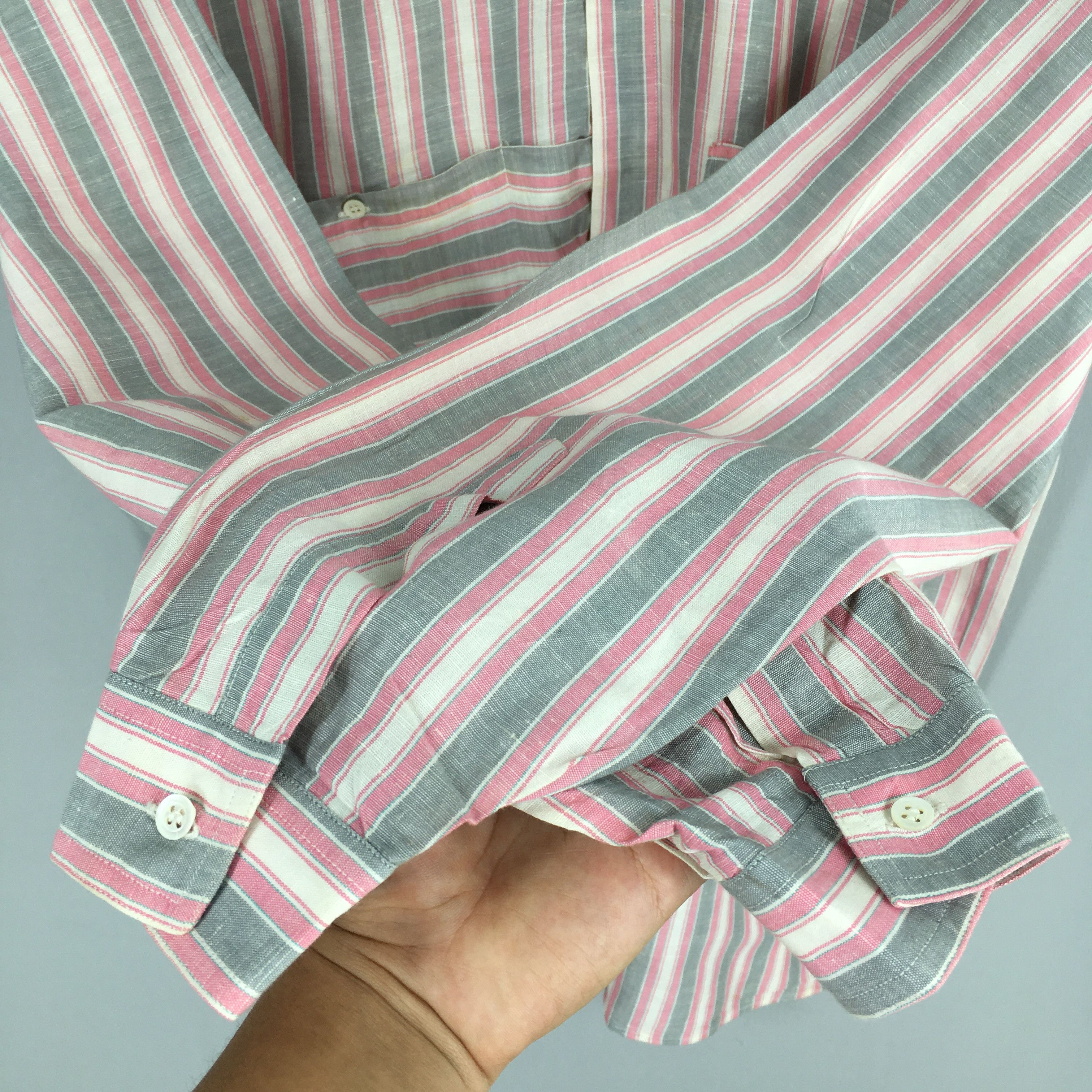 Designer × Mila Schon × Retrofit Vintage Mila Schon Paris Stripes Flannel Linen Shirt M Size US M / EU 48-50 / 2 - 6 Thumbnail