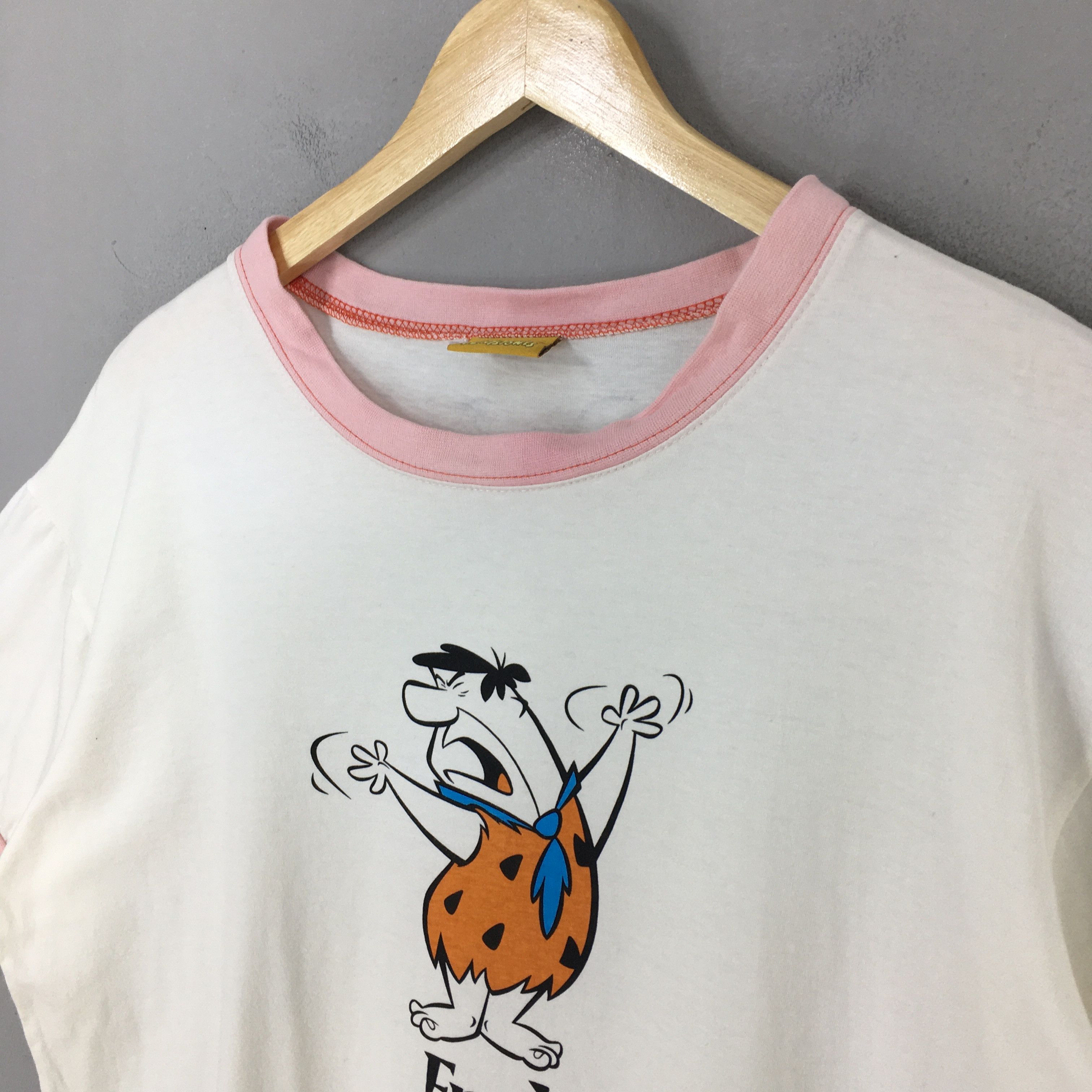 Cartoon Network × Vintage Vintage 90's The Flintstones Cartoon Ringer T shirt Medium Size US M / EU 48-50 / 2 - 5 Thumbnail