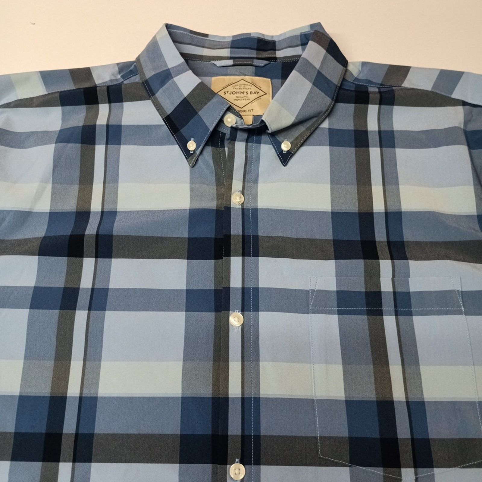 St. Johns Bay St John’s Bay Button Shirt Men's Size XLT Blue Plaid Classic Size US XL / EU 56 / 4 - 3 Thumbnail