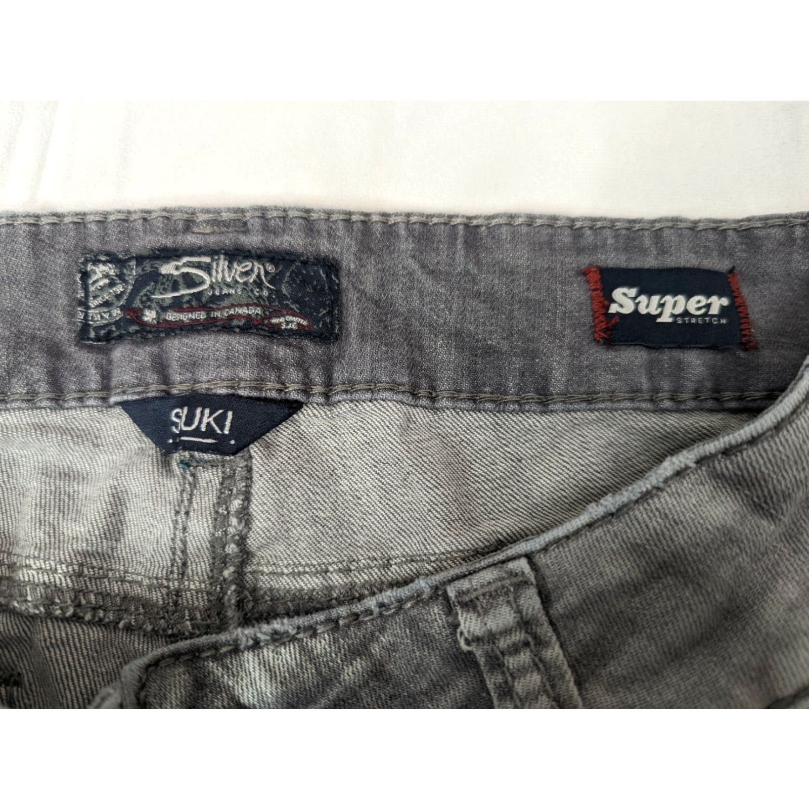 Vintage Silver Jeans W28x27L Slim Mid Ankle Gray Distressed Frayed Hem Jeans M5J Womens Size 28" / US 6 / IT 42 - 3 Thumbnail