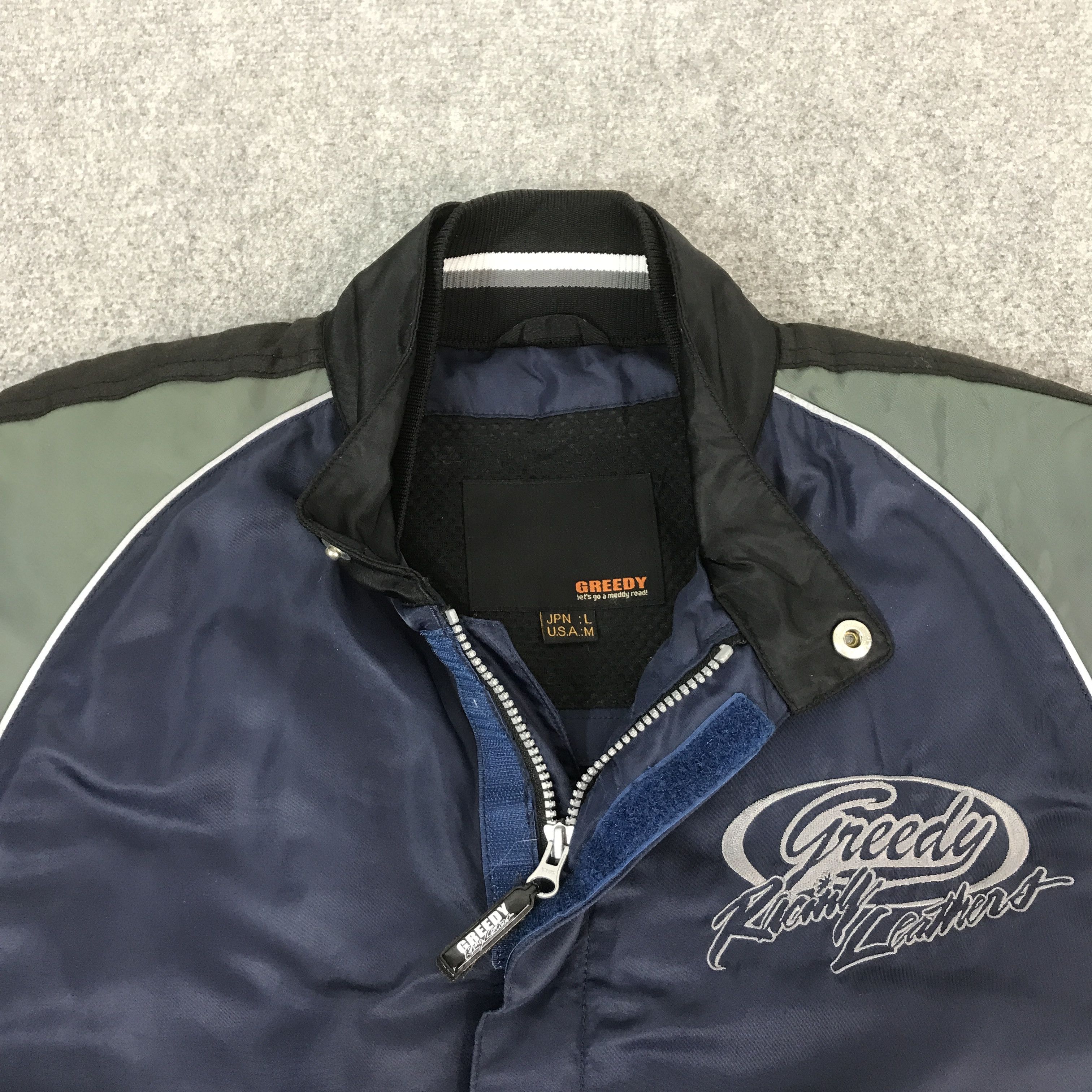 Gear for Sports Vintage Greedy Racing Leathers Bomber Jacket K68B5 Size US L / EU 52-54 / 3 - 9 Thumbnail