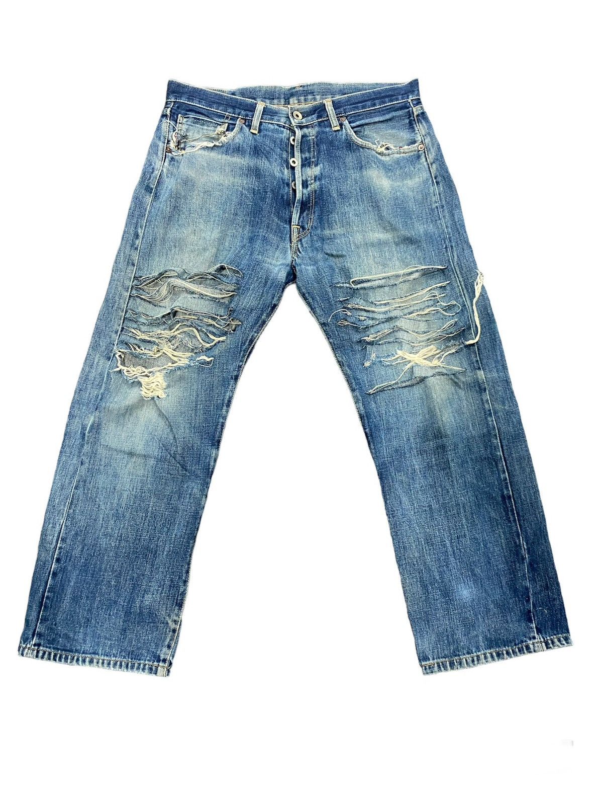 SUPER DESTROYED JAPAN BRAND BUTTON FLY SELVEDGE DENIM