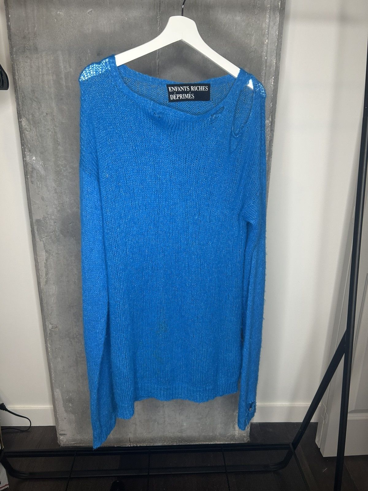 Enfants Riches Deprimes 2017 Alpaca Distressed Knit CAMPAIGN/RUNWAY GRAIL Size US XL / EU 56 / 4 - 2 Thumbnail