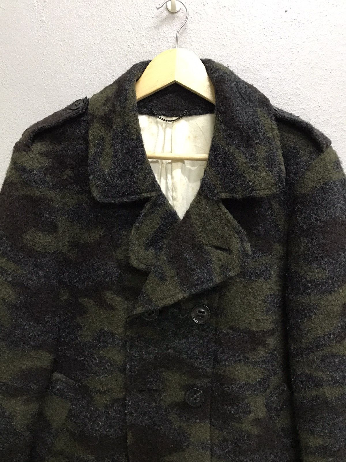 Japanese Brand × Vintage VINTAGE 291295 HOMME CAMO STYLE WOOL COAT JACKET Size US M / EU 48-50 / 2 - 4 Thumbnail