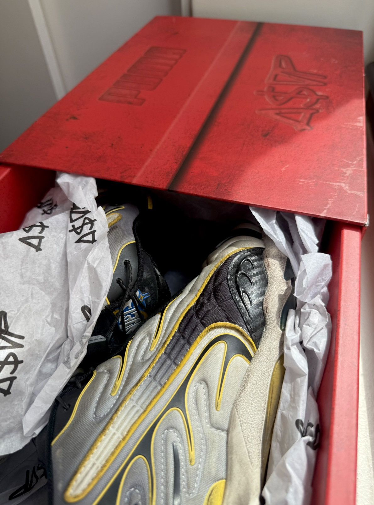 A$AP Rocky × Puma A$AP Rocky Puma Inhale Distressed Pack Pelé Yellow 402456-01 Size US 9 / EU 42 - 2 Thumbnail