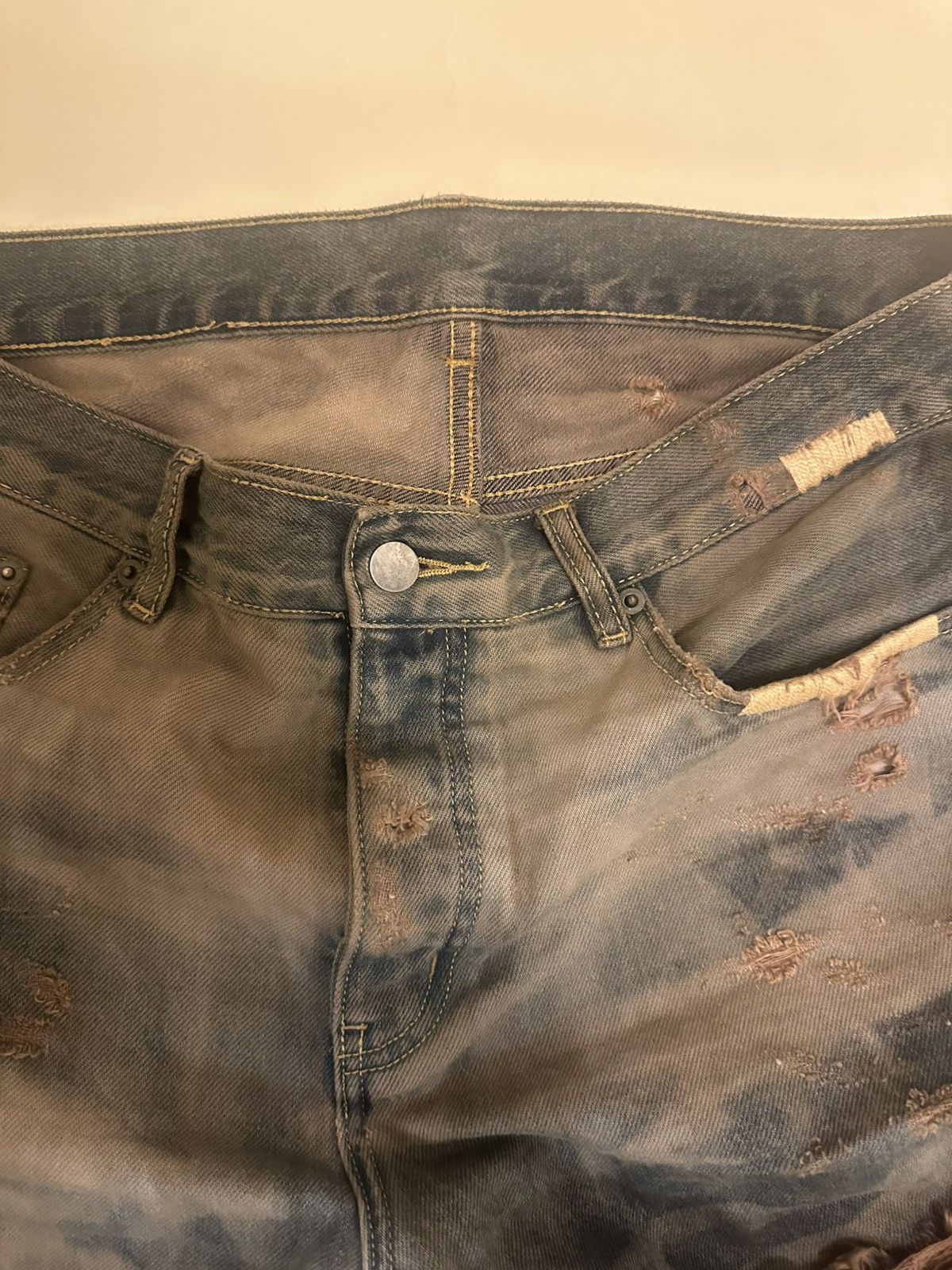 Designer × Vintage Meet the Guys SUPER Long Denim Jeans Stacking 36 Avant Garde Size US 36 / EU 52 - 7 Thumbnail