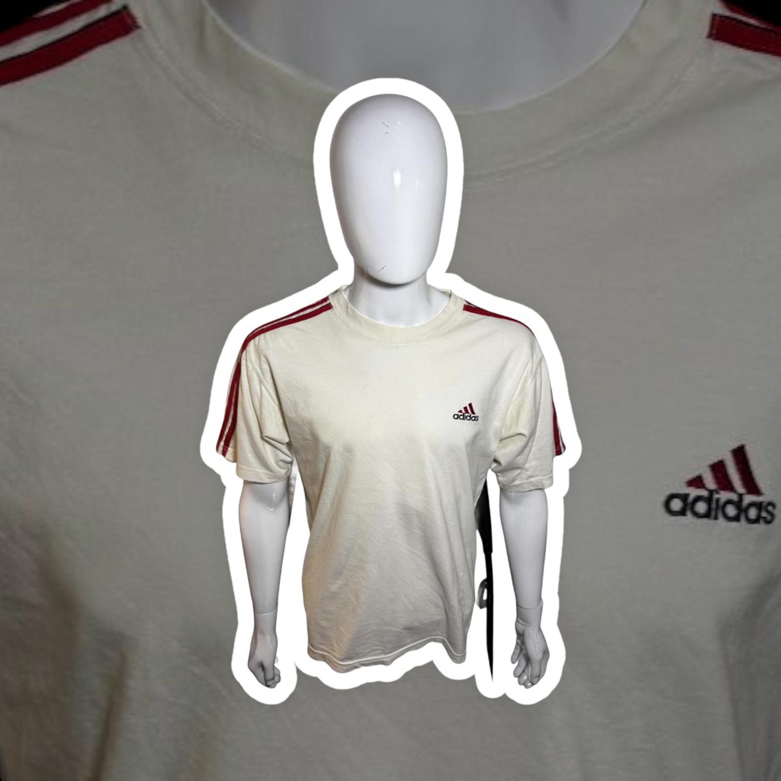 Adidas Adidas Classic Crew Neck T-Shirt - White with Red Stripes Size US S / EU 44-46 / 1 - 1 Thumbnail