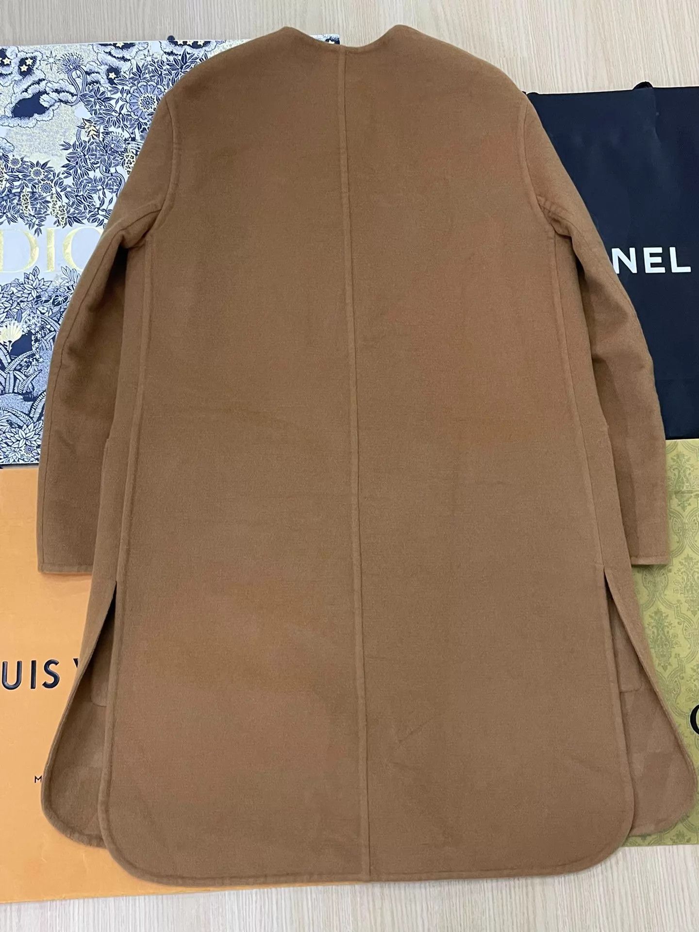 Hermes HERMES Gold Brown Cashmere Oversized Coat 36 Size XS / US 0-2 / IT 36-38 - 3 Thumbnail