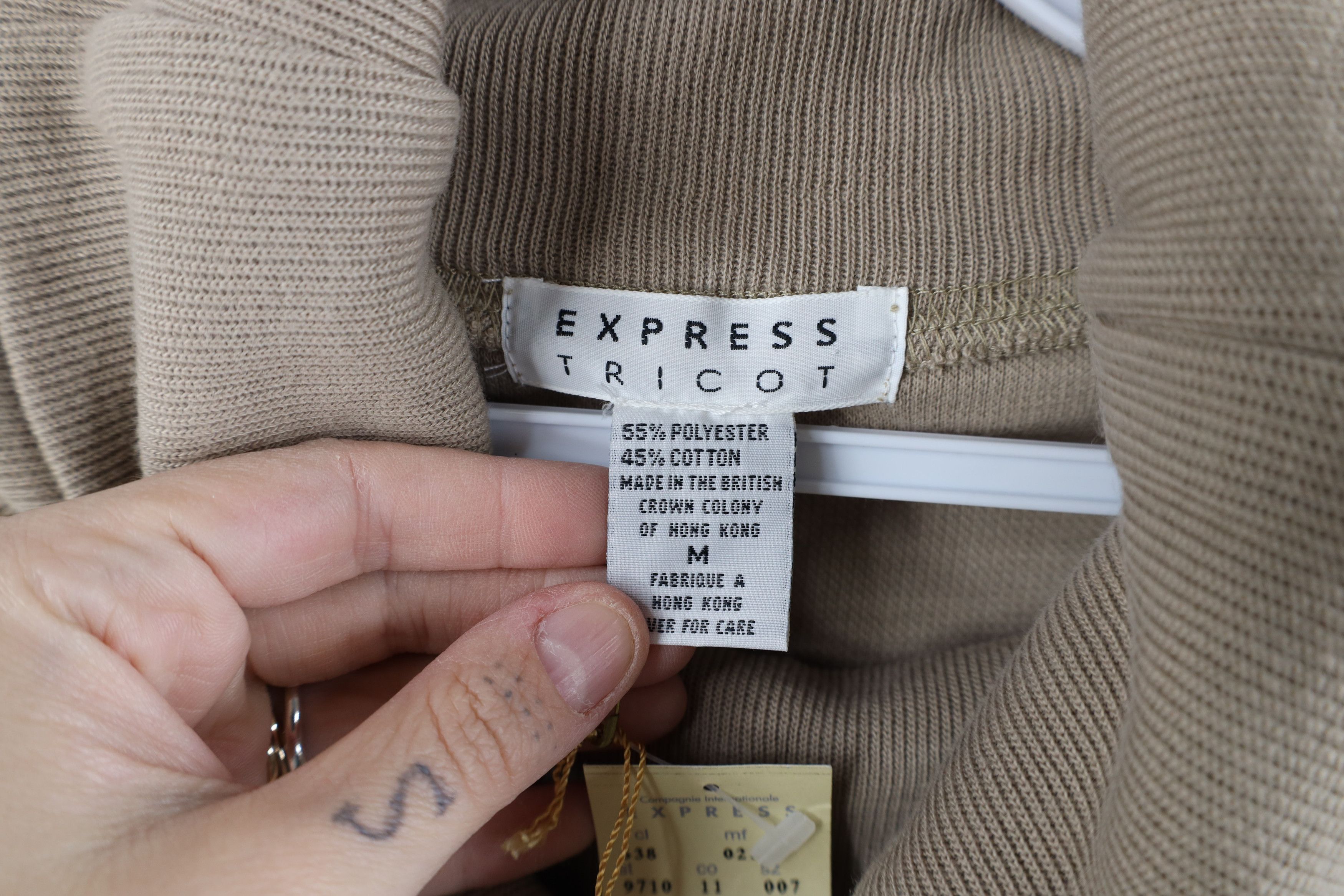 Express × Vintage Deadstock Vintage 90s Express Ribbed Knit Turtleneck Sweater Size M / US 6-8 / IT 42-44 - 5 Thumbnail