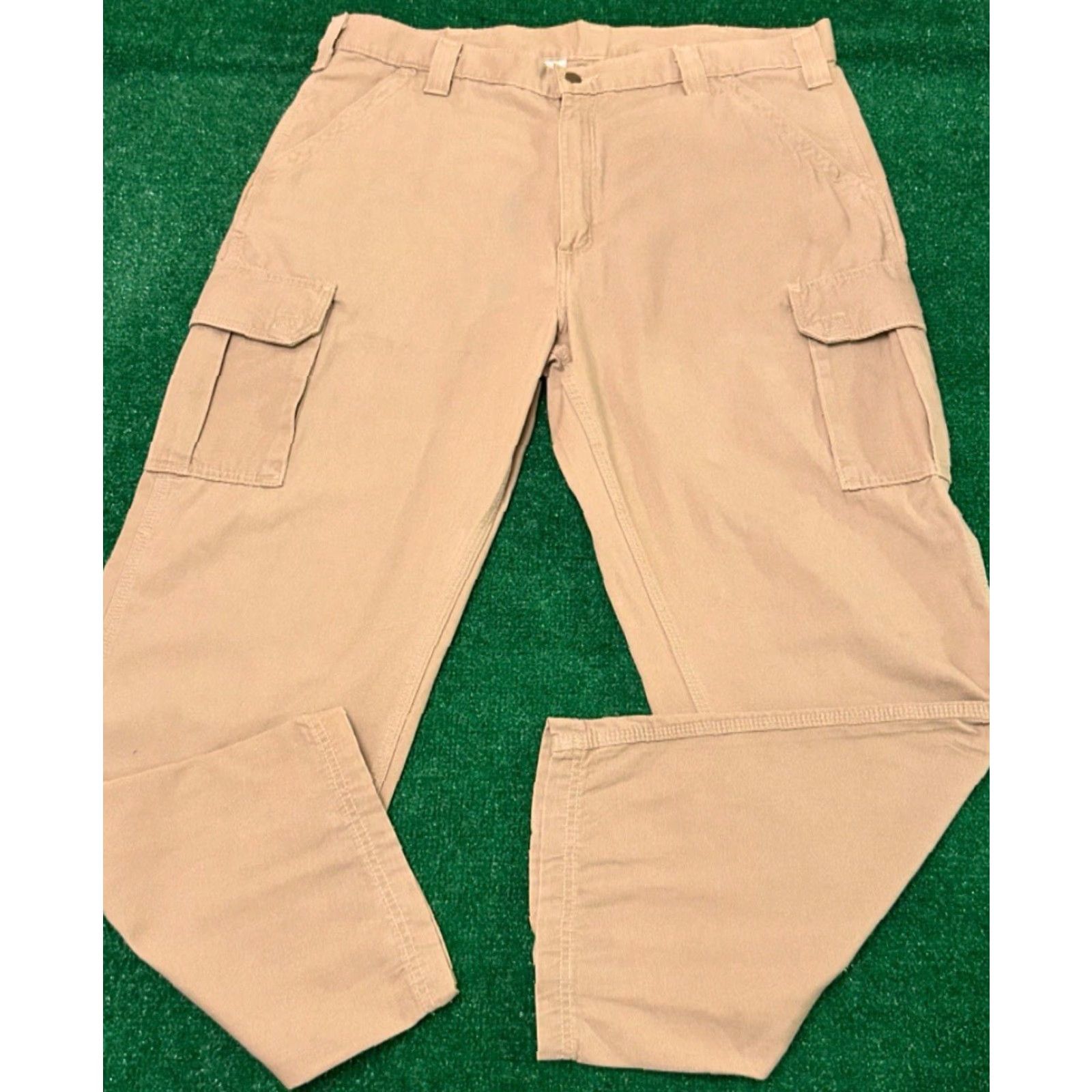 Carhartt VINTAGE Carhartt Workwear Cargo Pants Carpenter Dungaree Fit Mens 40 Skater 90s Grunge Hip Hop Punk USA Inseam 32 Beige Work Wear Mens Size US 40 / EU 56 - 3 Thumbnail