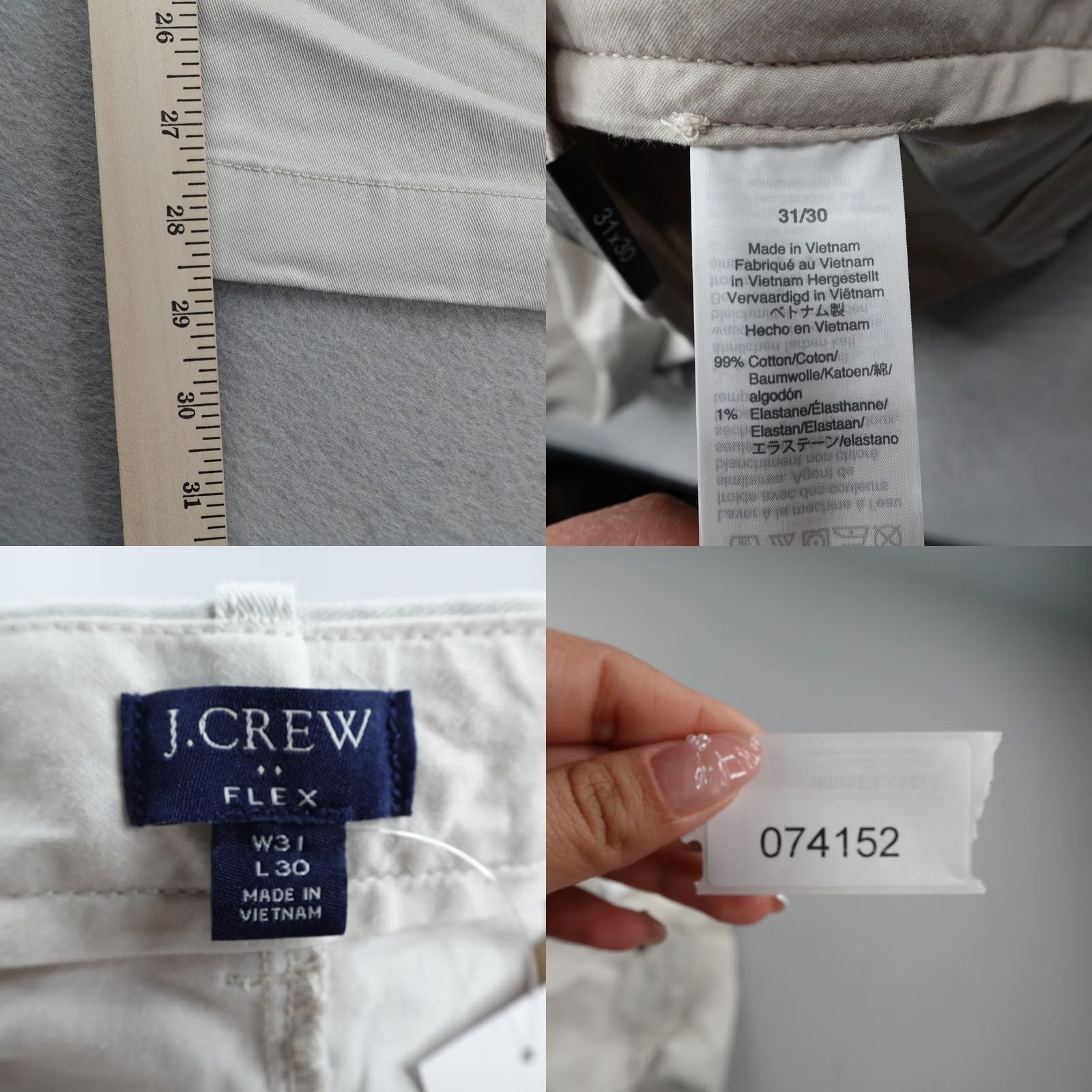 J.Crew J CREW Pants Mens 31x30 Khaki Beige Slim Chino Flex Slim Fit Straight Leg NEW Size US 31 - 9 Thumbnail