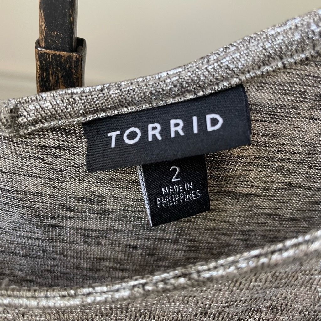 Other Torrid Foil Hacci Swing Cami Silver Metallic Adjustable Stra Size XXL / US 16-18 / IT 52-54 - 5 Thumbnail