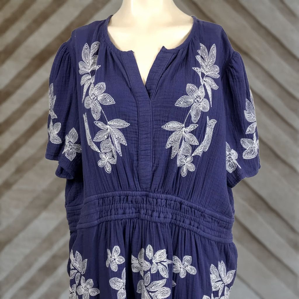 Vintage Draper's & Damon's Women's Petite XL Purple Embroidered Floral Ruffle Dress Dress, Petite, Purple, Fit & Flare, Short, Womens, PXL Size XL / US 12-14 / IT 48-50 - 1 Thumbnail