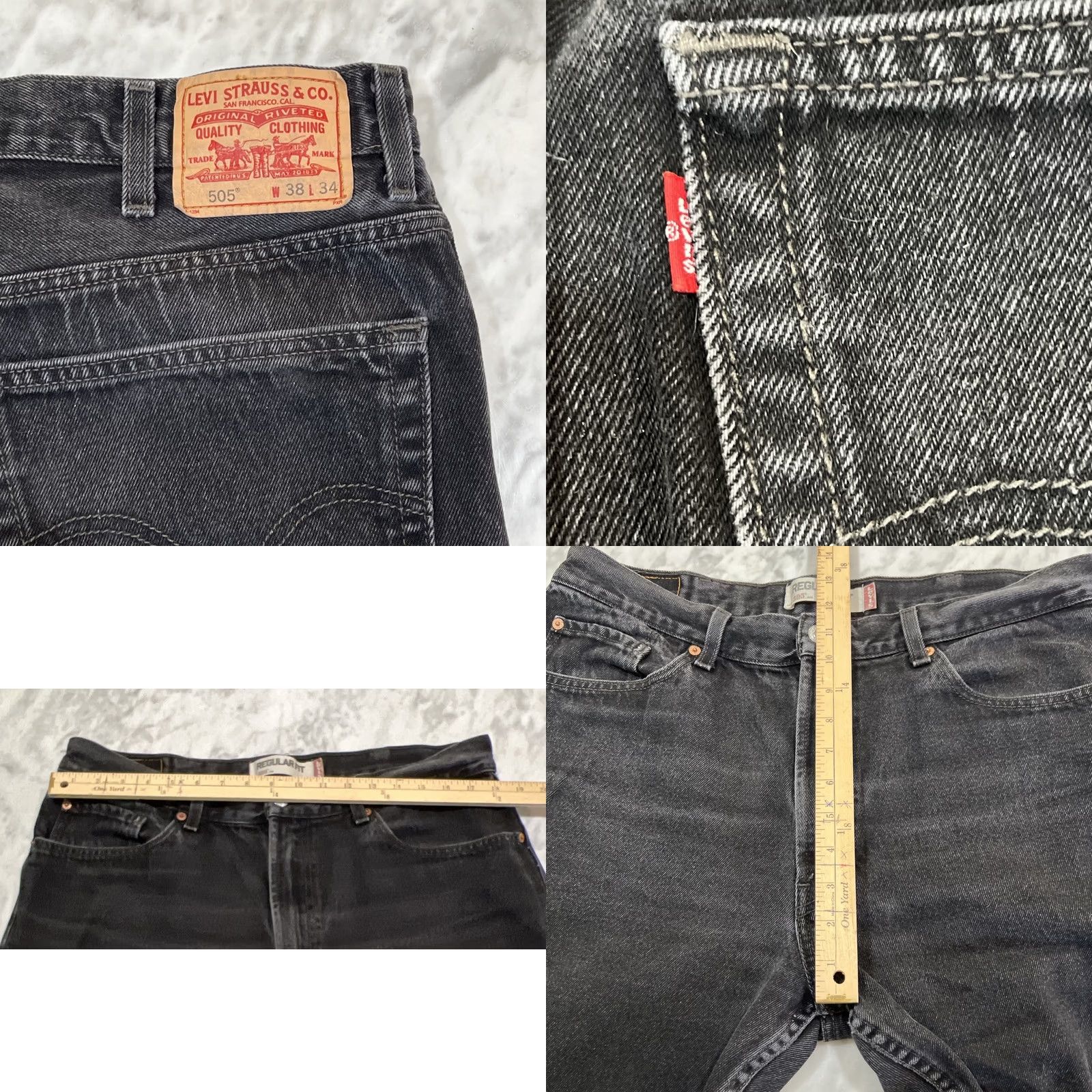 Levi's Levi’s 505 Jeans Men’s 38x34 Regular Fit Black Zip Fly 5-Pocket Denim 90s USA Style Constraint: 38x34 (38x30) 505 Model - Levi's 500 Series Men Size US 38 / EU 54 - 8 Thumbnail