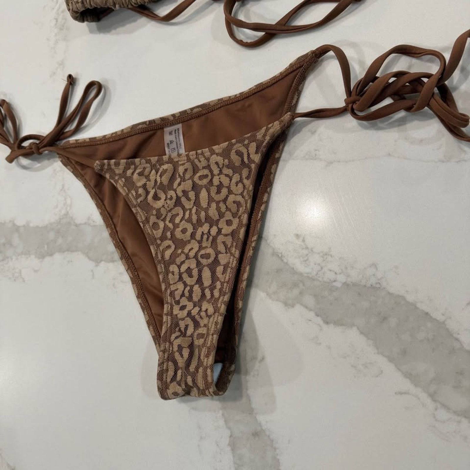 Shein SHEIN Sexy Leopard Print Triangle Bikini Set Womens Small Size ONE SIZE - 3 Thumbnail