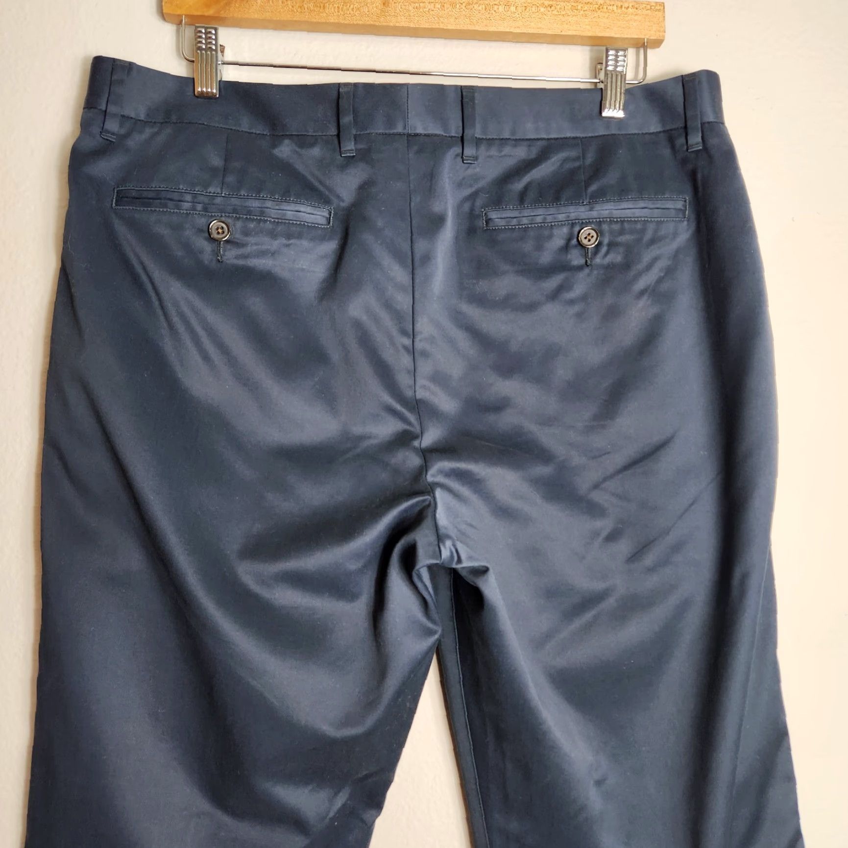 Bonobos Bonobos Weekday Warrior Dress Pants Mens 36x27.5 Blue Straight Leg Regular Stretch Twill Casual Business Size US 36 / EU 52 - 6 Thumbnail