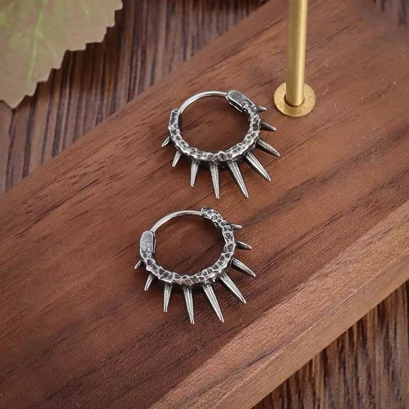 Jewelry Punk Spike Hoop Earrings Size ONE SIZE - 3 Thumbnail