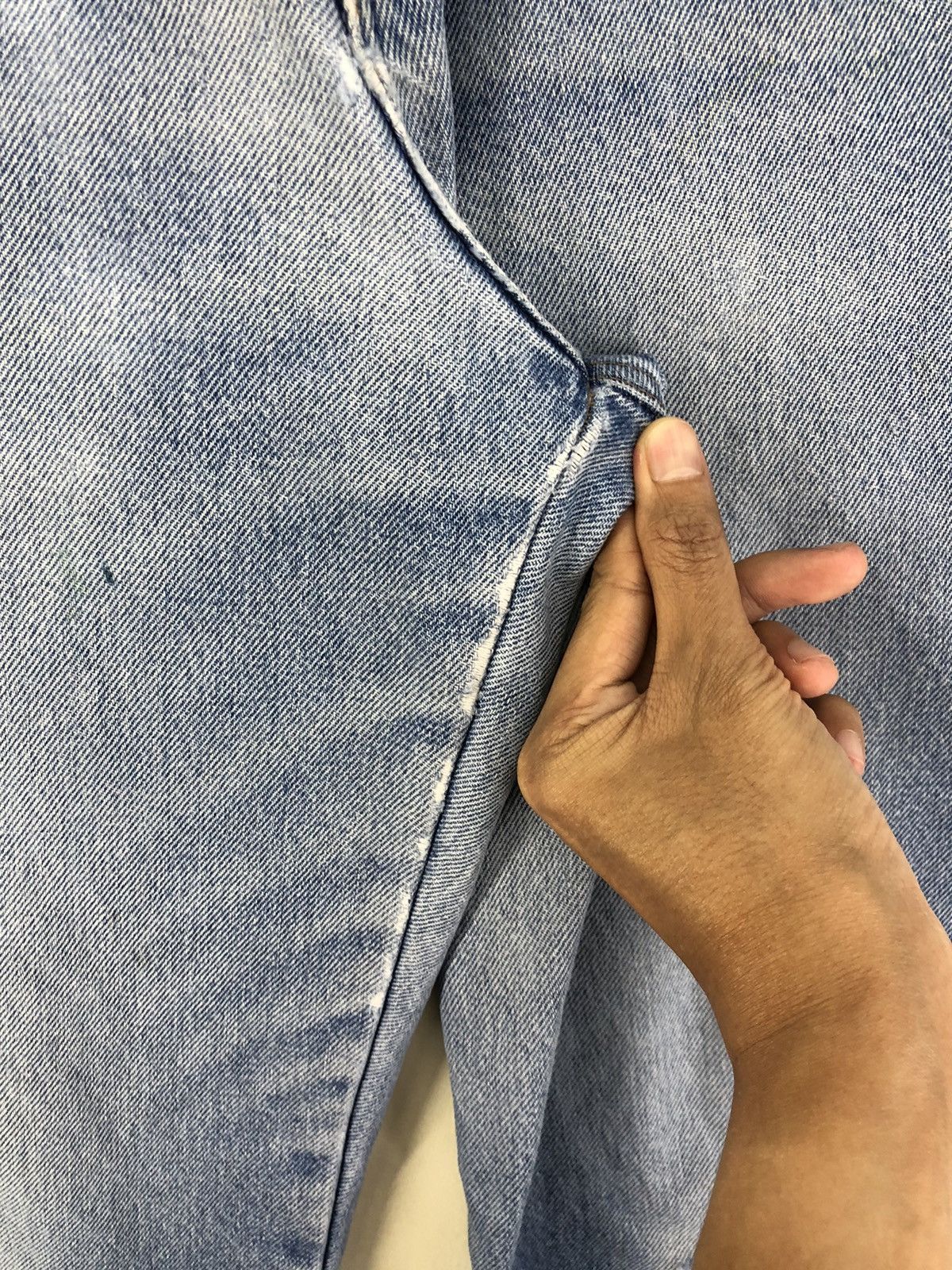 L.L. Bean Vintage L.L. Bean Lined Distressed Faded Blue Jeans Size US 31 - 10 Thumbnail