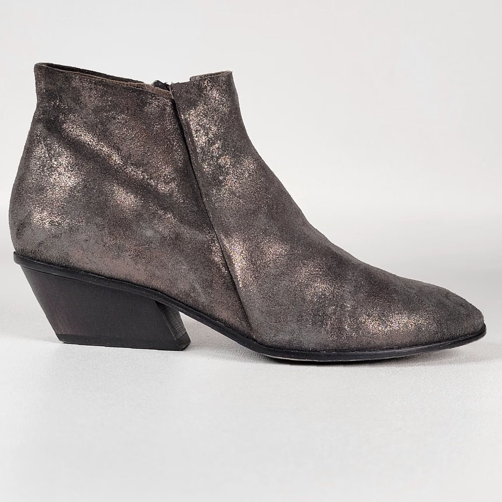 Vintage Coclico Bronze Leather Ankle Boots Women 38 Leather Western Block Heel Zip Size US 6 / IT 36 - 4 Thumbnail