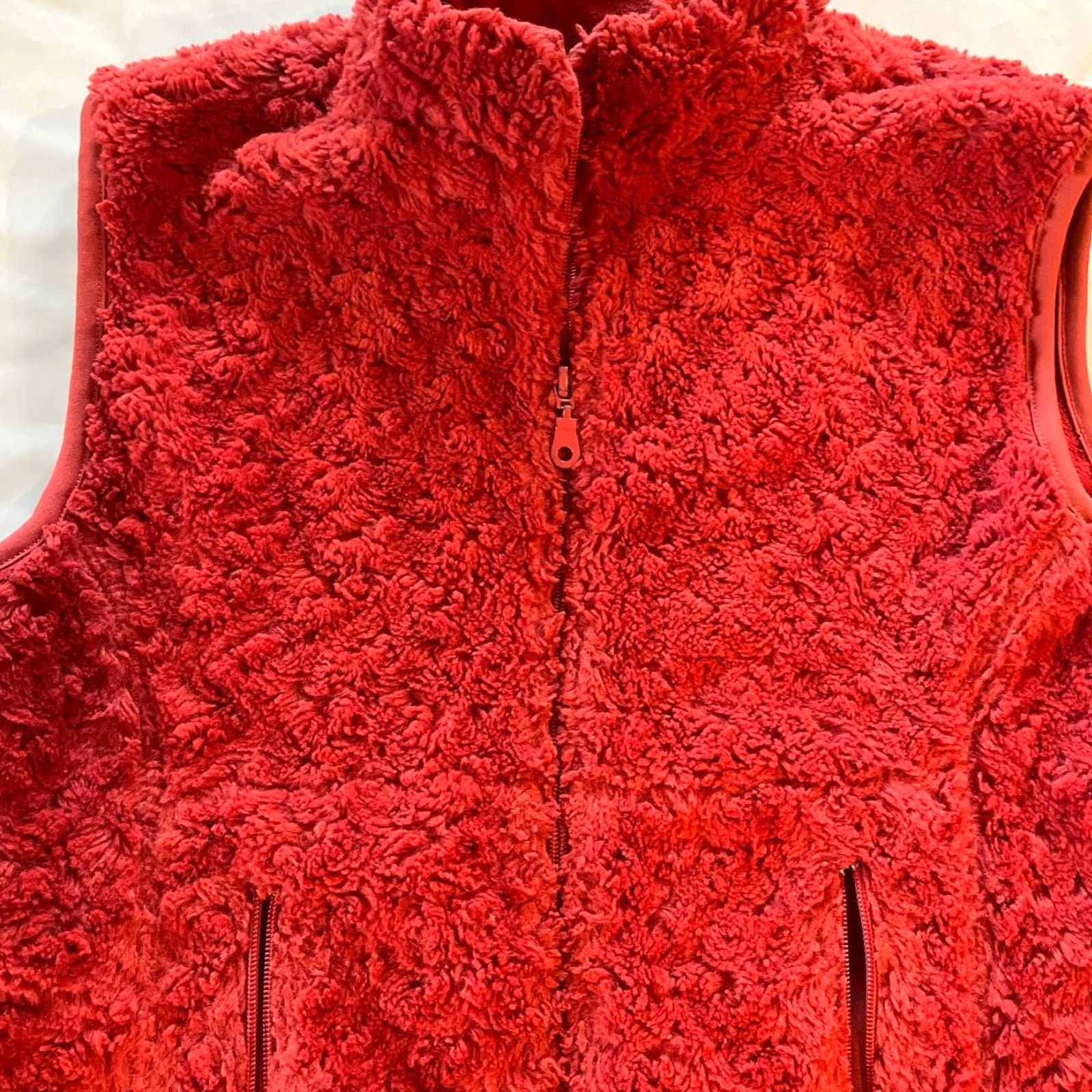 Vintage VINTAGE not applicable; use Alps Women's Vest Orange Fuzzy Zip Up Pockets Polyester Microfleece Zip Vest Short Sleeveless M Womens Glass? Size M / US 6-8 / IT 42-44 - 3 Thumbnail