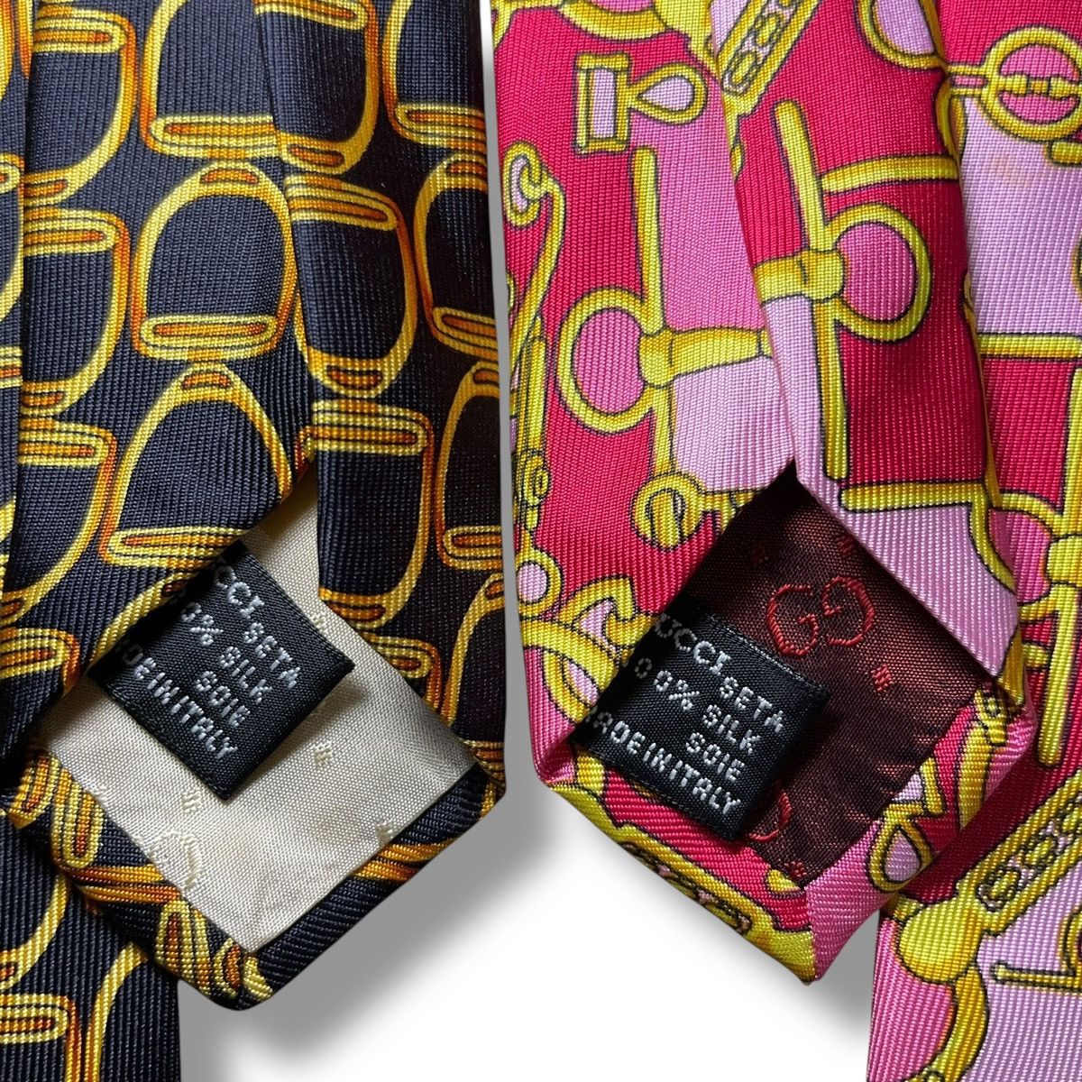 Gucci SET OF 2 - Gucci Tom Ford Era Locking Chains Silk Neckties Size ONE SIZE - 7 Thumbnail