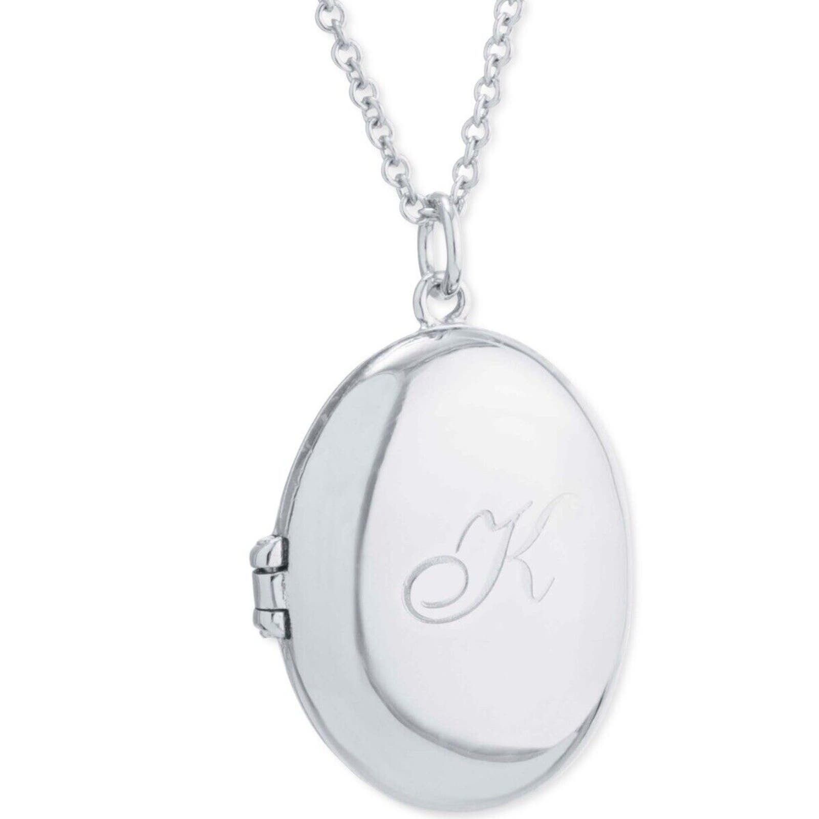 image of Giani Bernini Initial K Necklace Locket Sterling Silver 16”, Women's