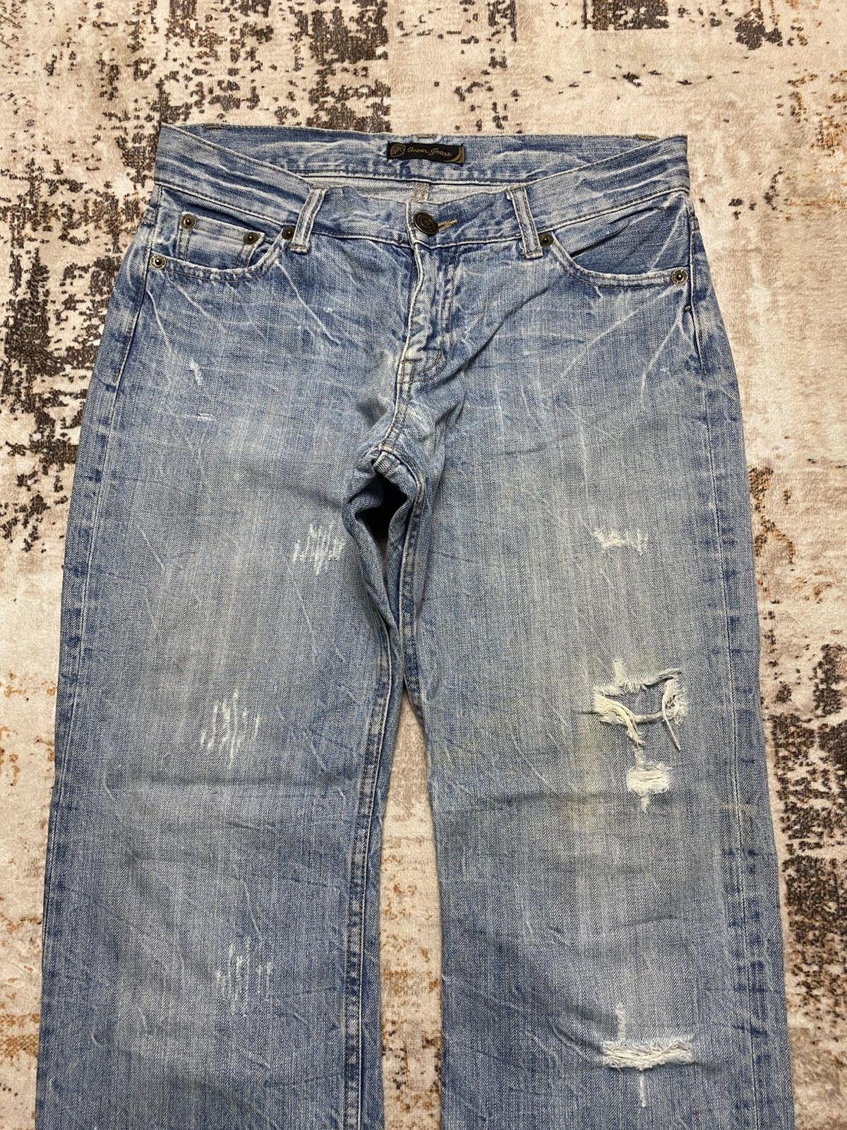 Le Grande Bleu (L.G.B.) Rare Baggy Jean With Emroidery Feather💥 Size US 30 / EU 46 - 8 Thumbnail