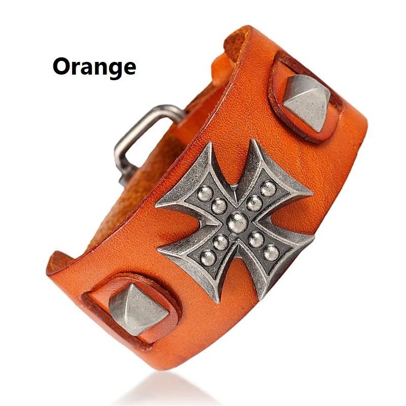 Other Cross Rolo Chain Leather Bracelet Accessories Cuff Gift Size ONE SIZE - 7 Thumbnail
