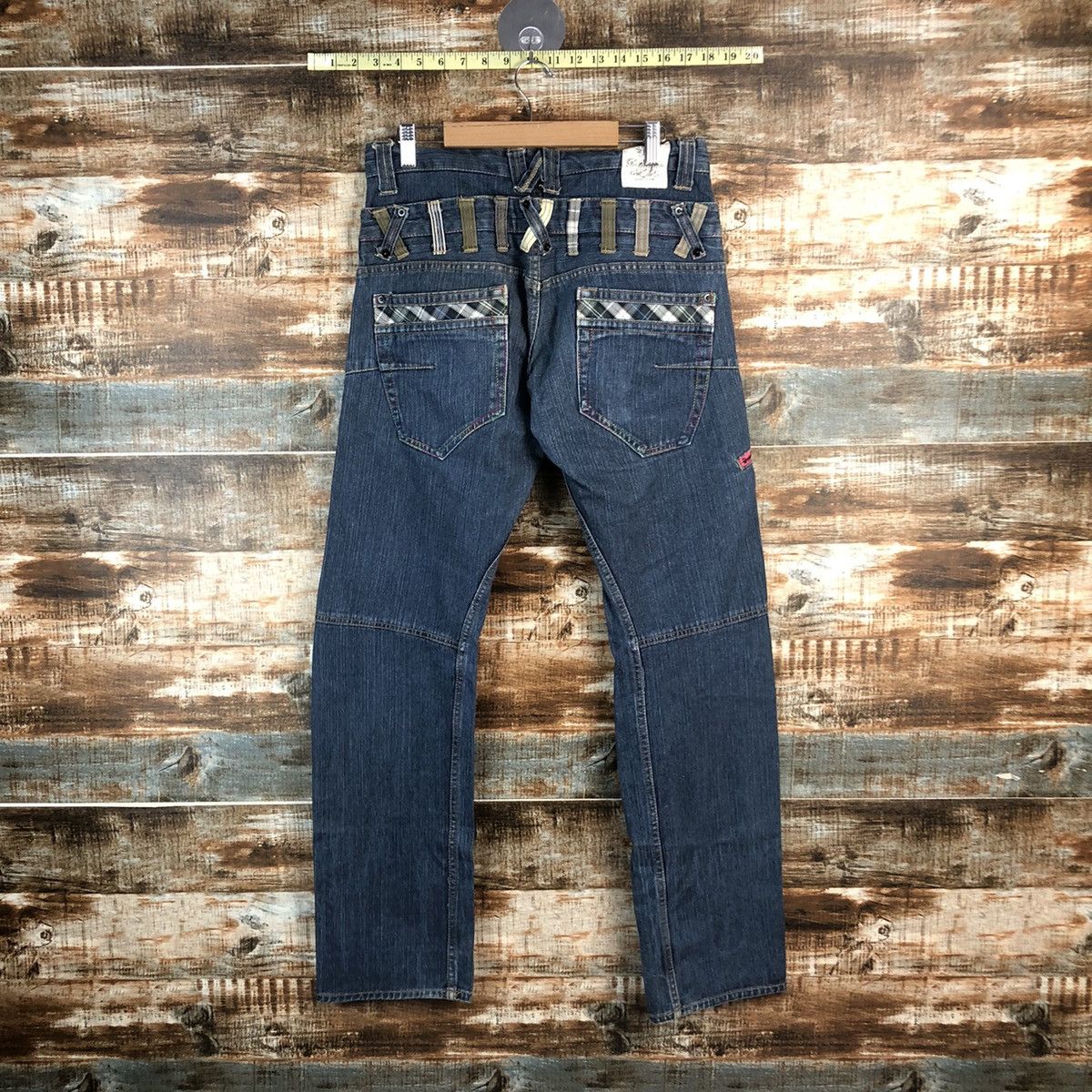 Japanese Brand DL Dominate double waist streetwear Blue Denim Pants #C623 Size US 30 / EU 46 - 12 Thumbnail