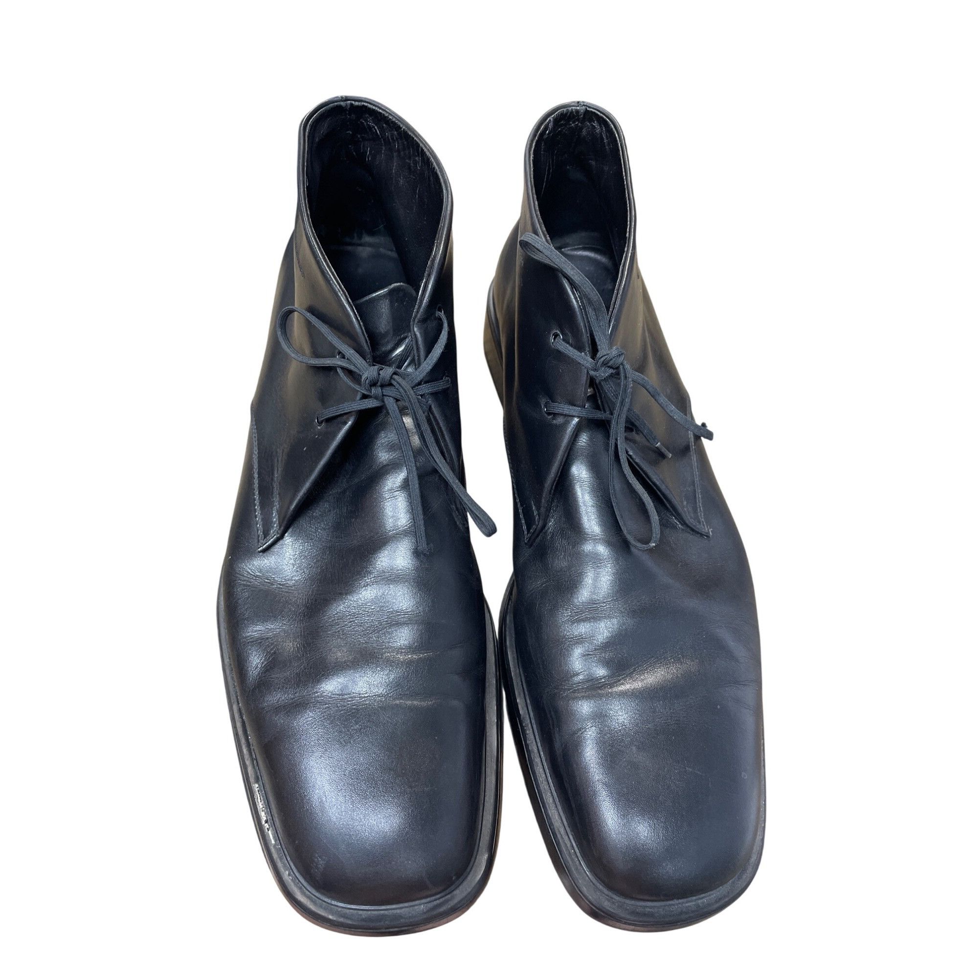 Salvatore Ferragamo Salvatore Ferragamo Mens Italian Black Leather Chukka Boots Size US 12 / EU 45 - 14 Thumbnail