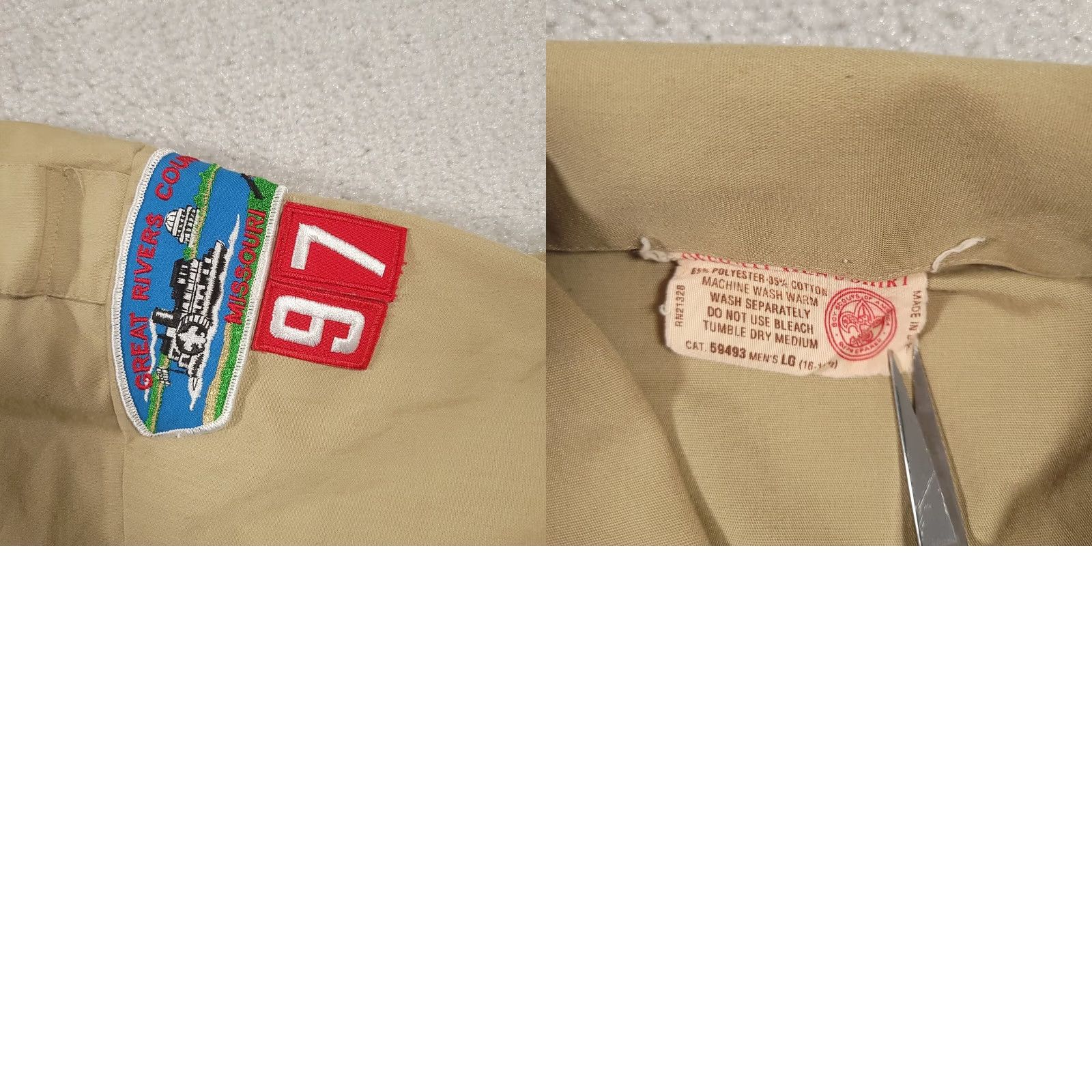 Vintage VINTAGE Boy Scouts Shirt Men’s L Patches Great Rivers Council Missouri Flag Mens Shirt L Brown - Size US L / EU 52-54 / 3 - 9 Thumbnail