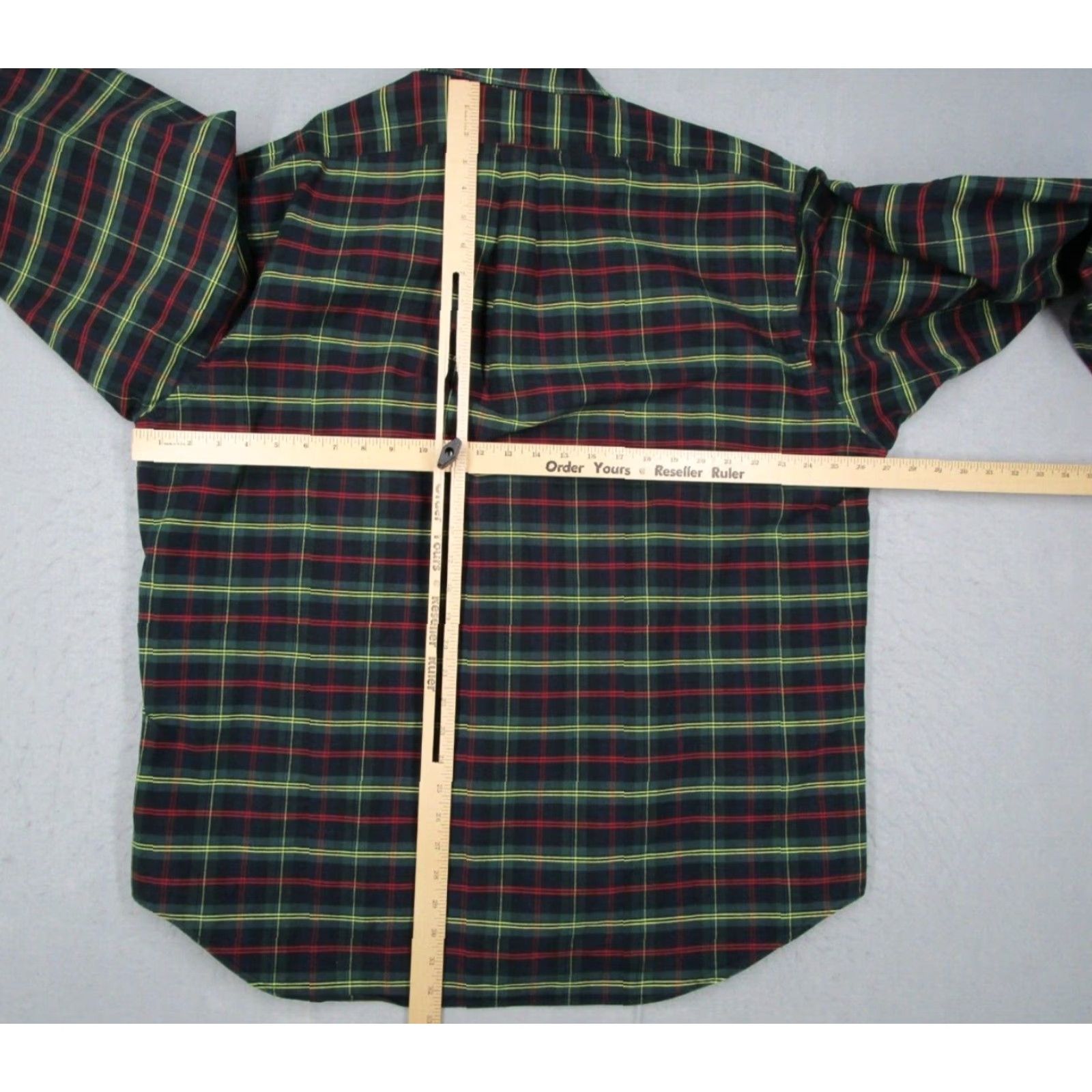 Ralph Lauren VINTAGE Ralph Lauren Shirt Mens Large Green Tartan Plaid Button-Up Shield Logo Big & Tall Size US L / EU 52-54 / 3 - 5 Thumbnail