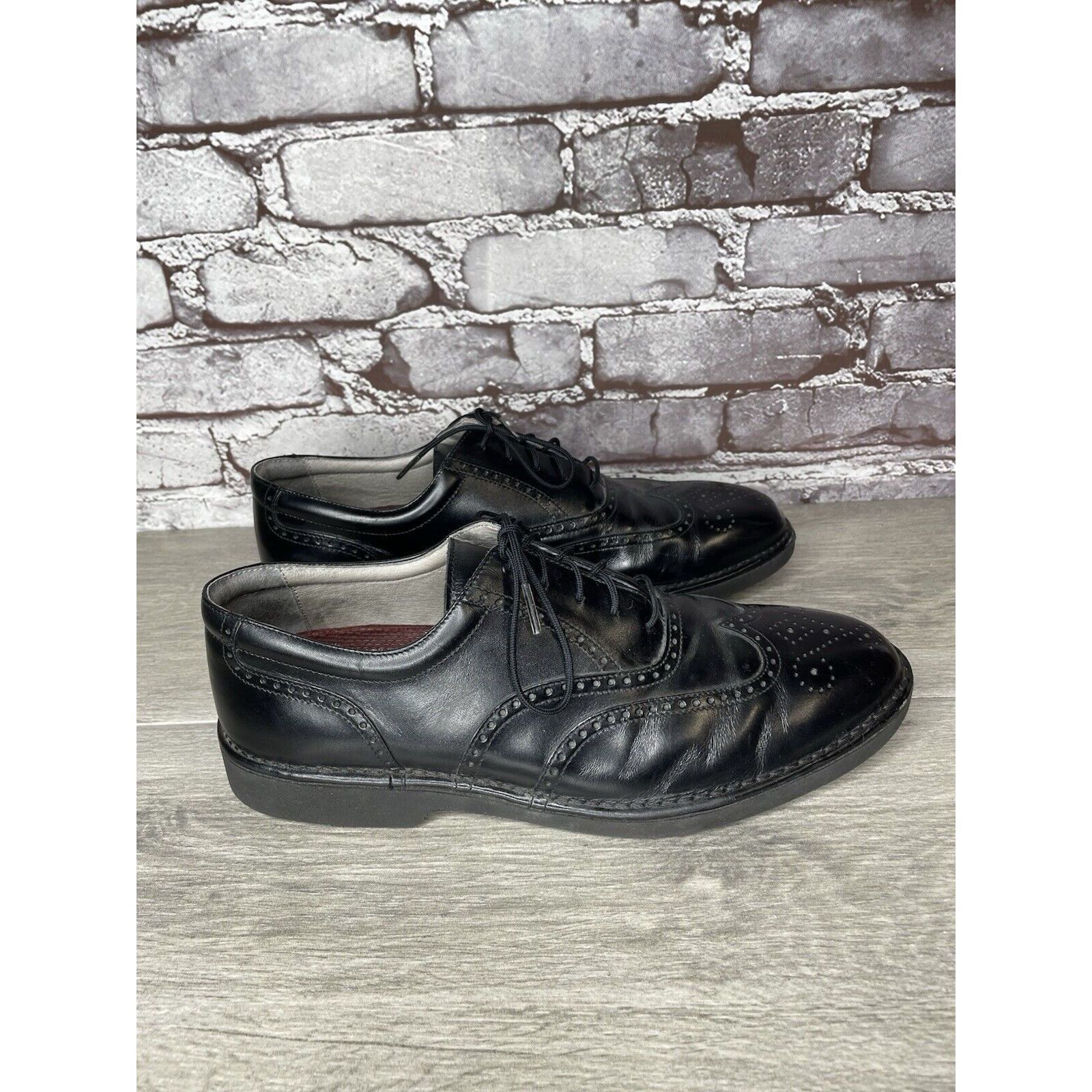 Rockport Rockport Dressports Black Leather Wingtip Oxfords Vibram Sol Size US 9.5 / EU 42-43 - 19 Thumbnail