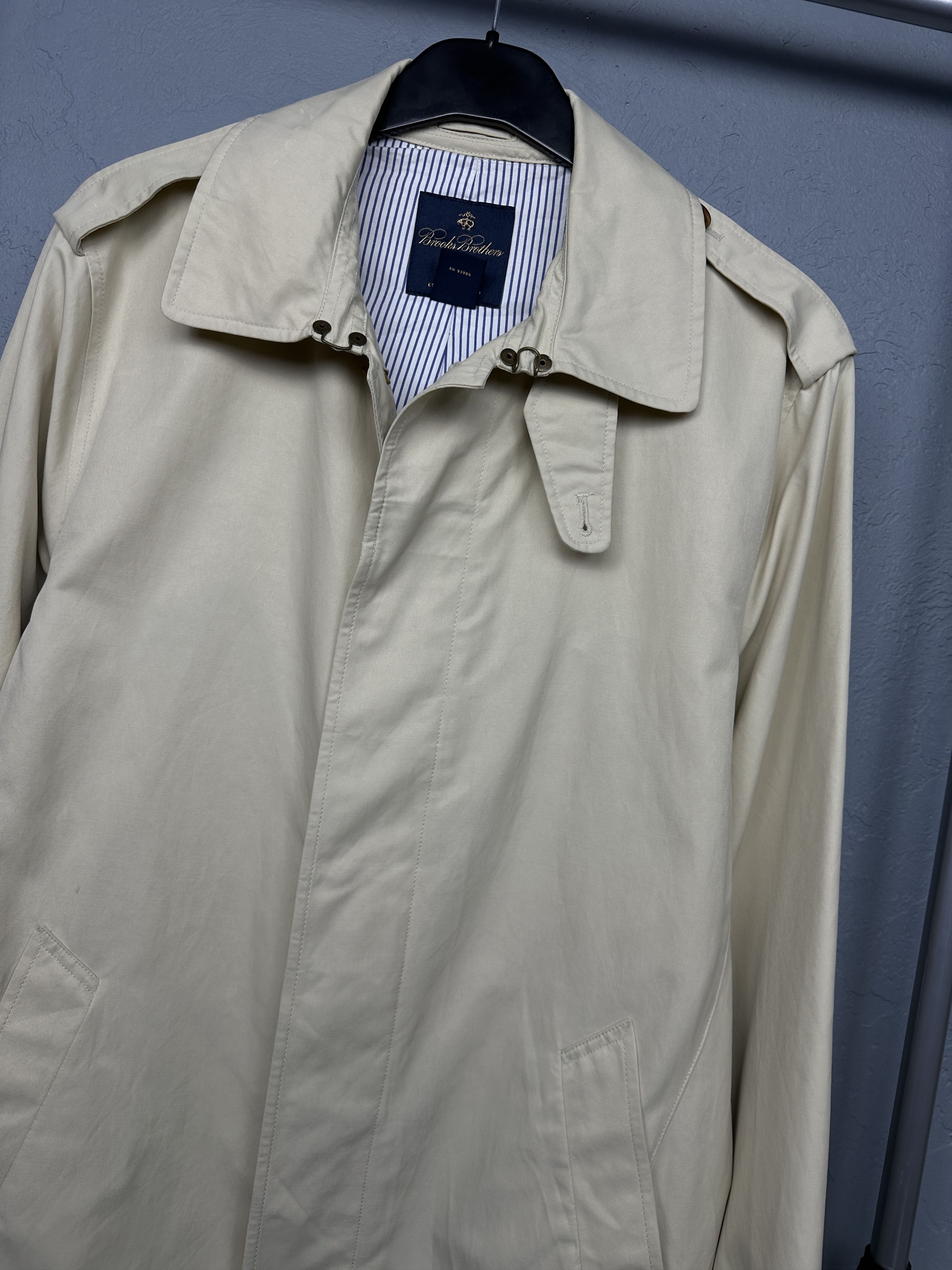 Brooks Brothers Brooks Brothers Mens Nylon-Cotton Trench Coat Jacket Size US M / EU 48-50 / 2 - 2 Thumbnail