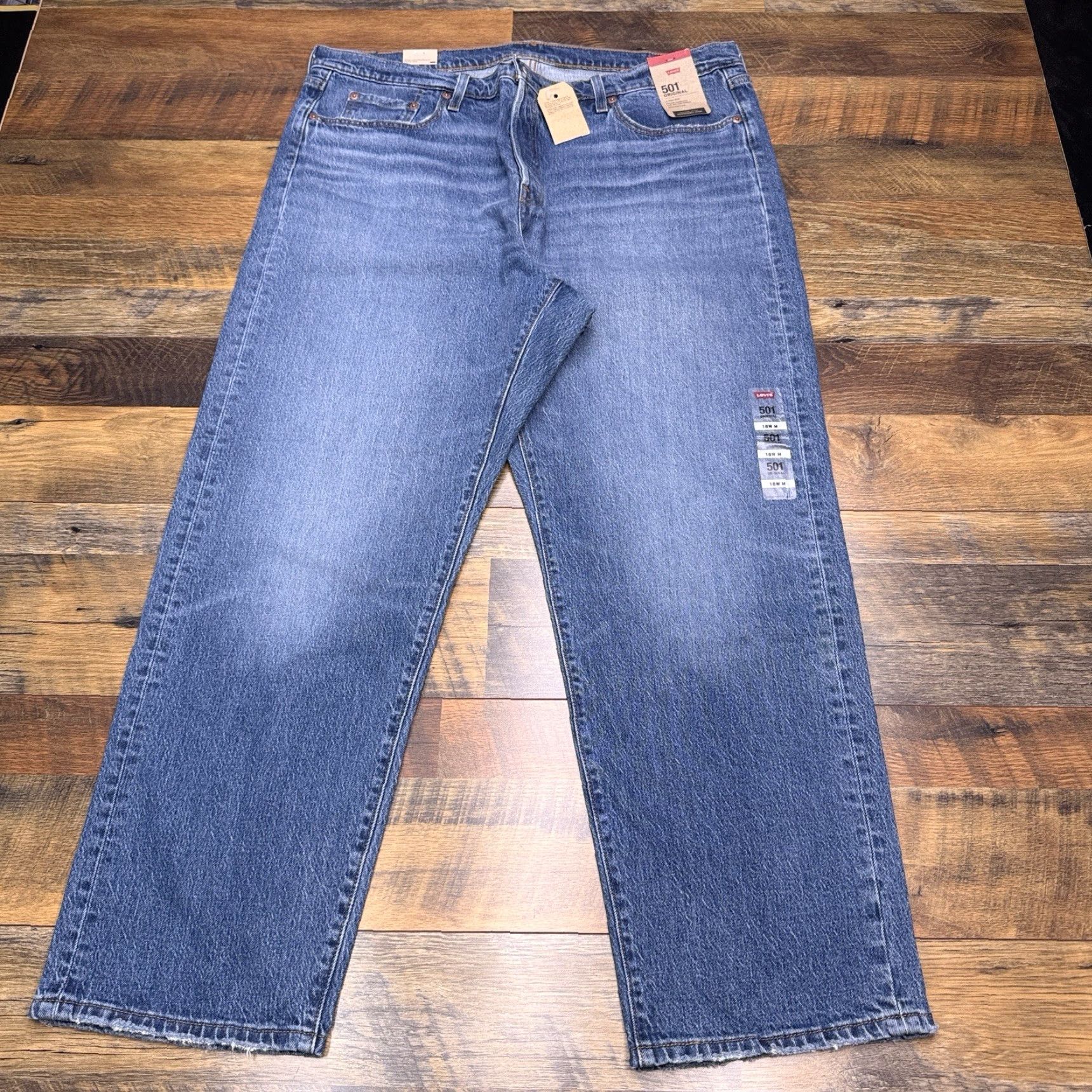 Levi's Levi's 501 Jeans Womens 18W High Rise Stretch Straight 5-Pocket Denim Blue NWT Size 40" / US 18 - 2 Thumbnail