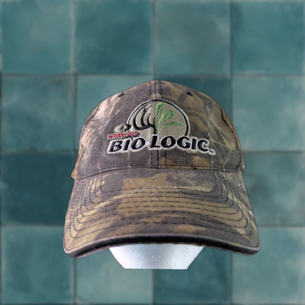 Vintage Mossy Oak Bio Logic Camouflage Hat Mens Adjustable Strapback Baseball Cap Fashion Outdoor Nature Camouflage Size ONE SIZE - 1 Thumbnail