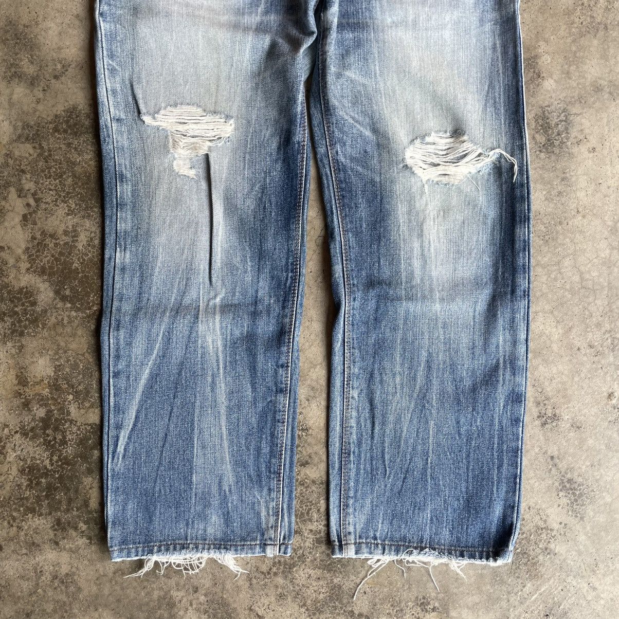 Edwin 🔥Vintage Edwin EXS413 Stoned Washed Ripped Distress Jeans Size US 34 / EU 50 - 3 Thumbnail