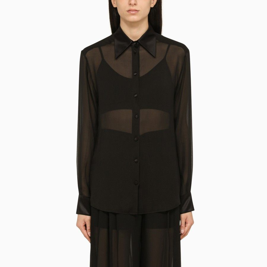 Dolce & Gabbana o1d2blof0824 Transparent Shirt in Black Size S / US 4 / IT 40 - 1 Thumbnail