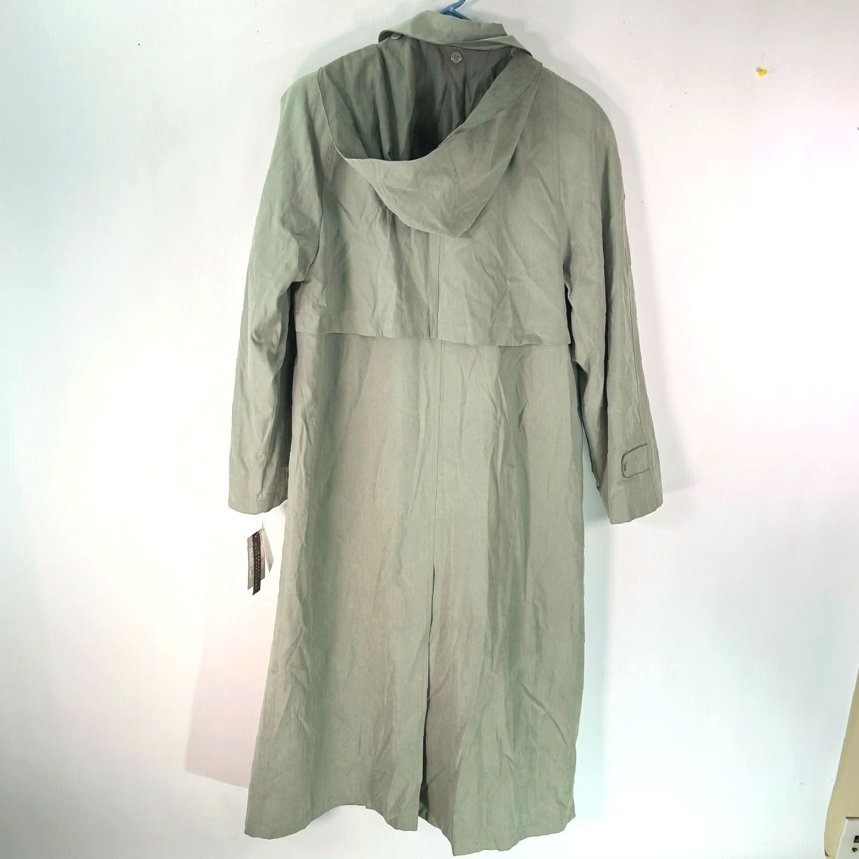 Vintage Gallery Trench Coat Women's Long Hooded Detachable Hood Solid Green Keyboard? No. Sorry. Size L / US 10 / IT 46 - 2 Thumbnail