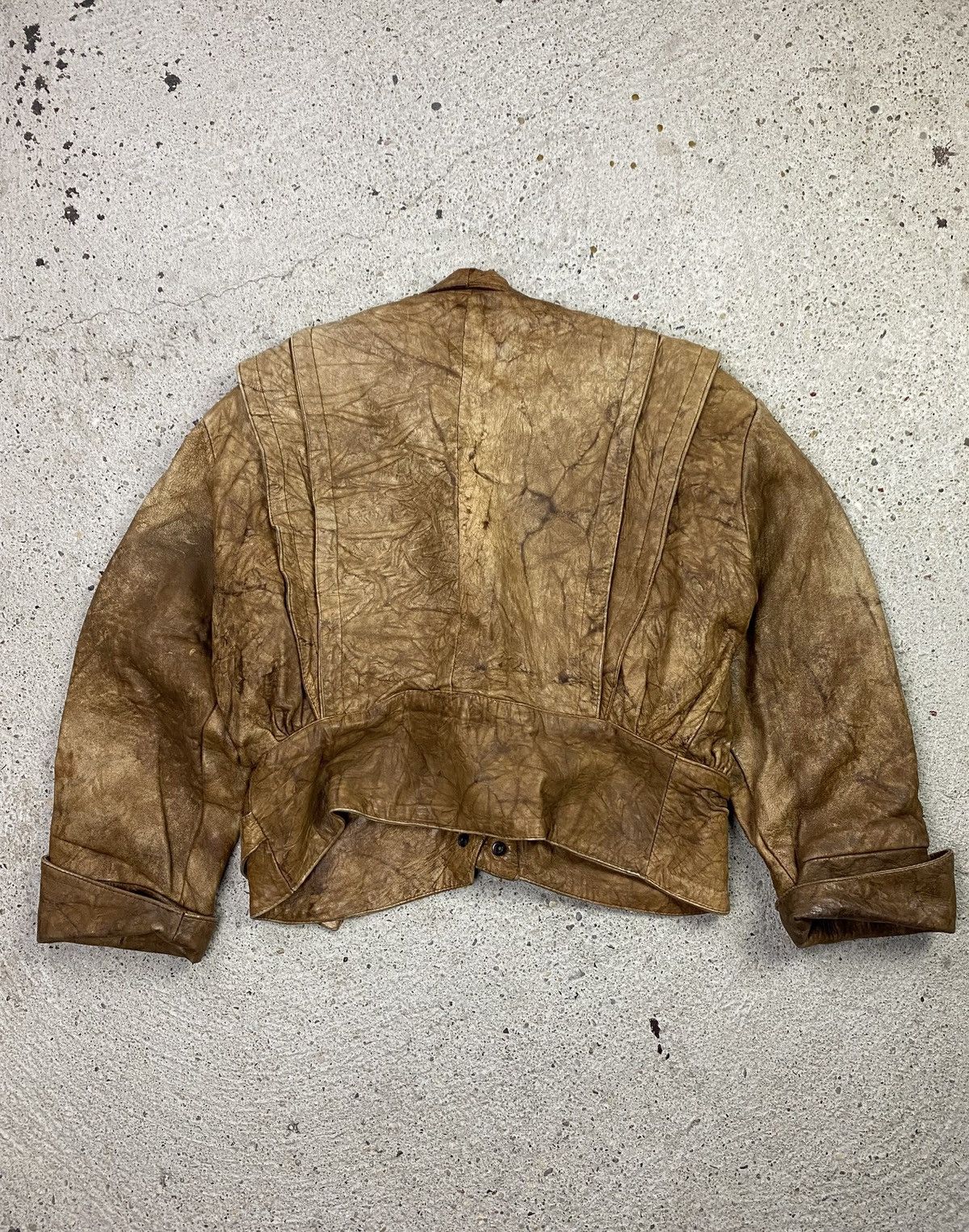 Japanese Brand Japan style leather bomber jacket brown avant garde Size M / US 6-8 / IT 42-44 - 5 Thumbnail
