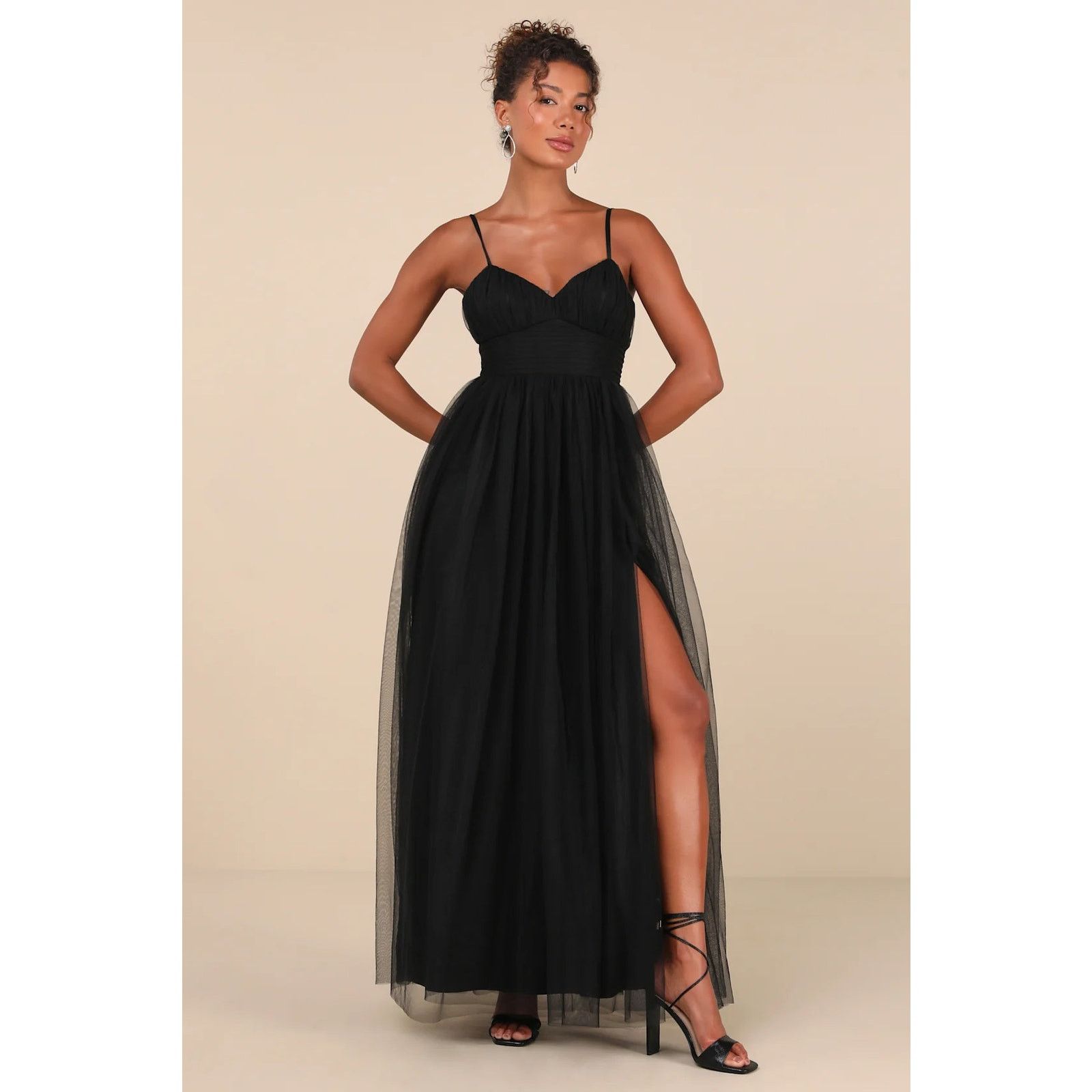 Lululemon Lulus Convincingly Graceful Tulle Bustier Maxi Dress Grunge Size L / US 10 / IT 46 - 1 Thumbnail