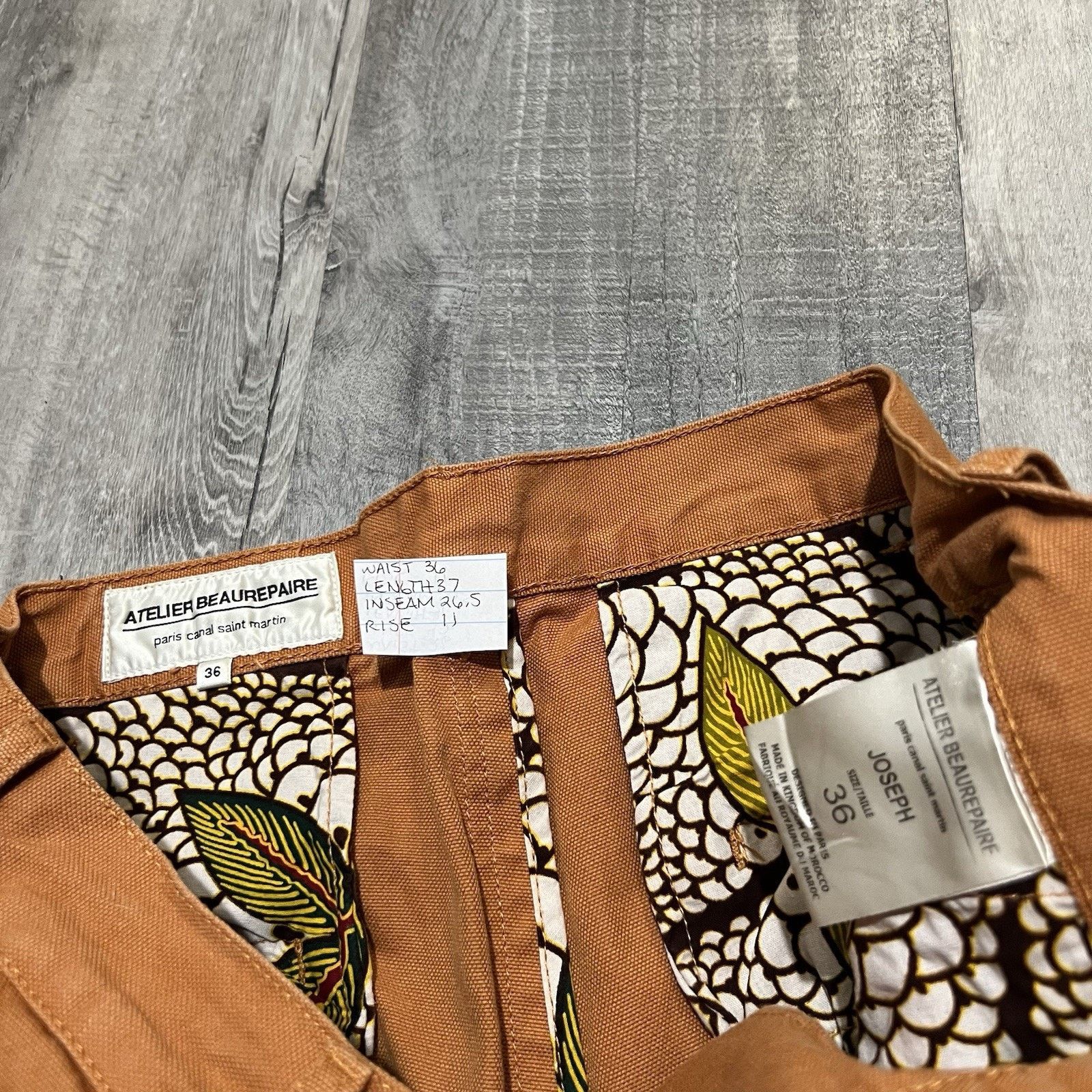 Vintage ATELIER BEAUREPAIRE Pantalon "Joseph" Orange Canvas Pants 36 Size US 35 - 5 Thumbnail